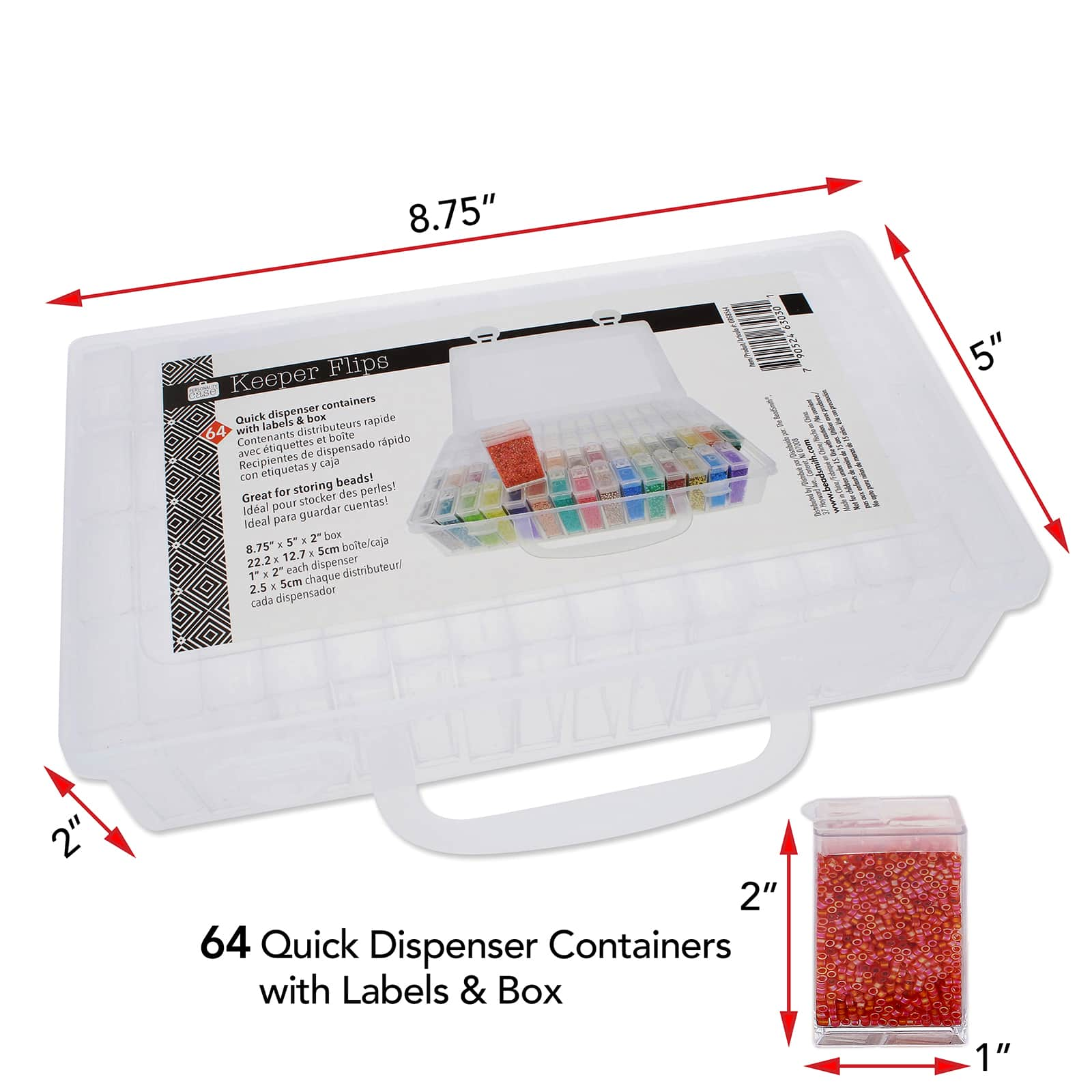 The Beadsmith&#xAE; Plastic Box with Flip Boxes and Labels