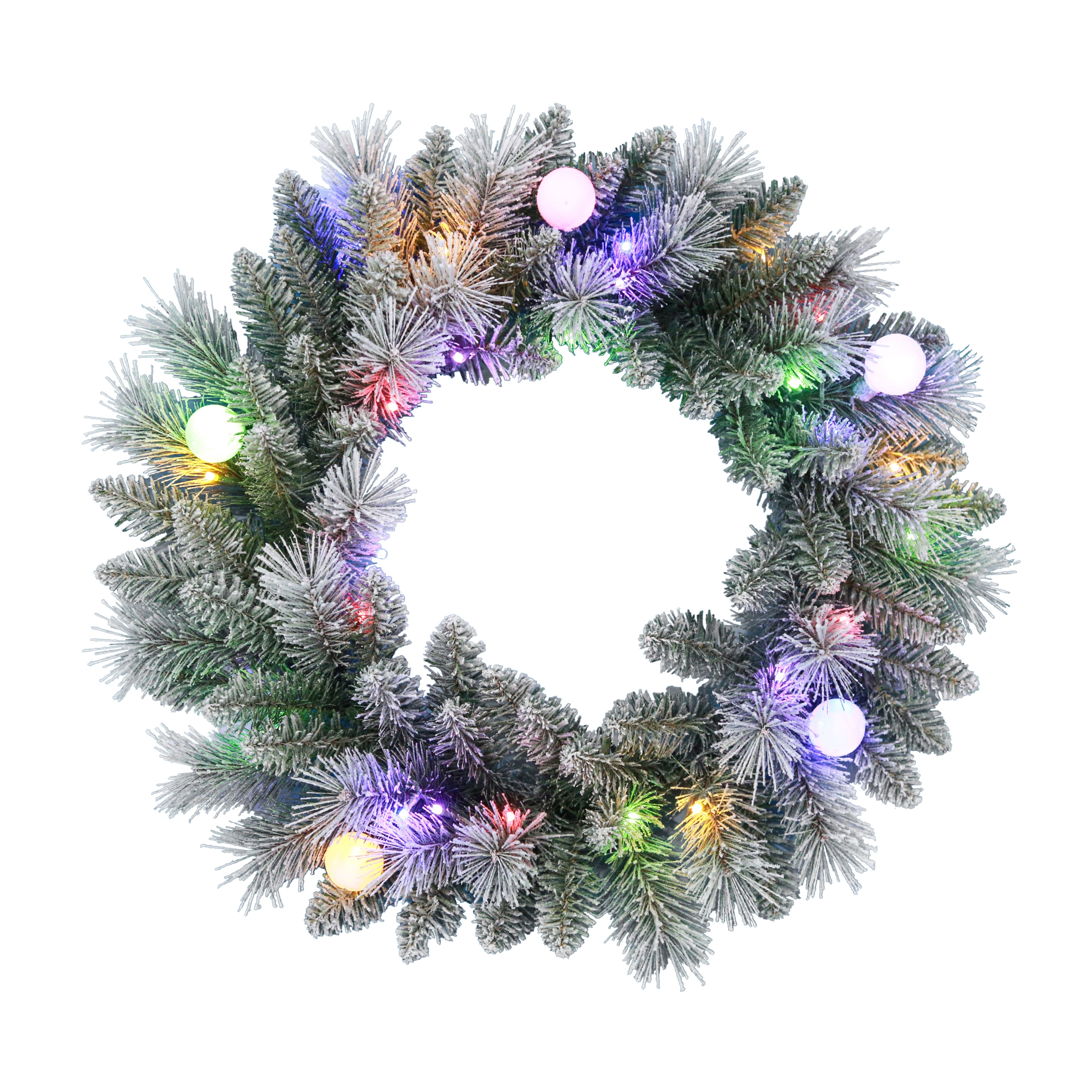 24&#x22; Pre-Lit Glacier Fir Wreath by Ashland&#xAE;