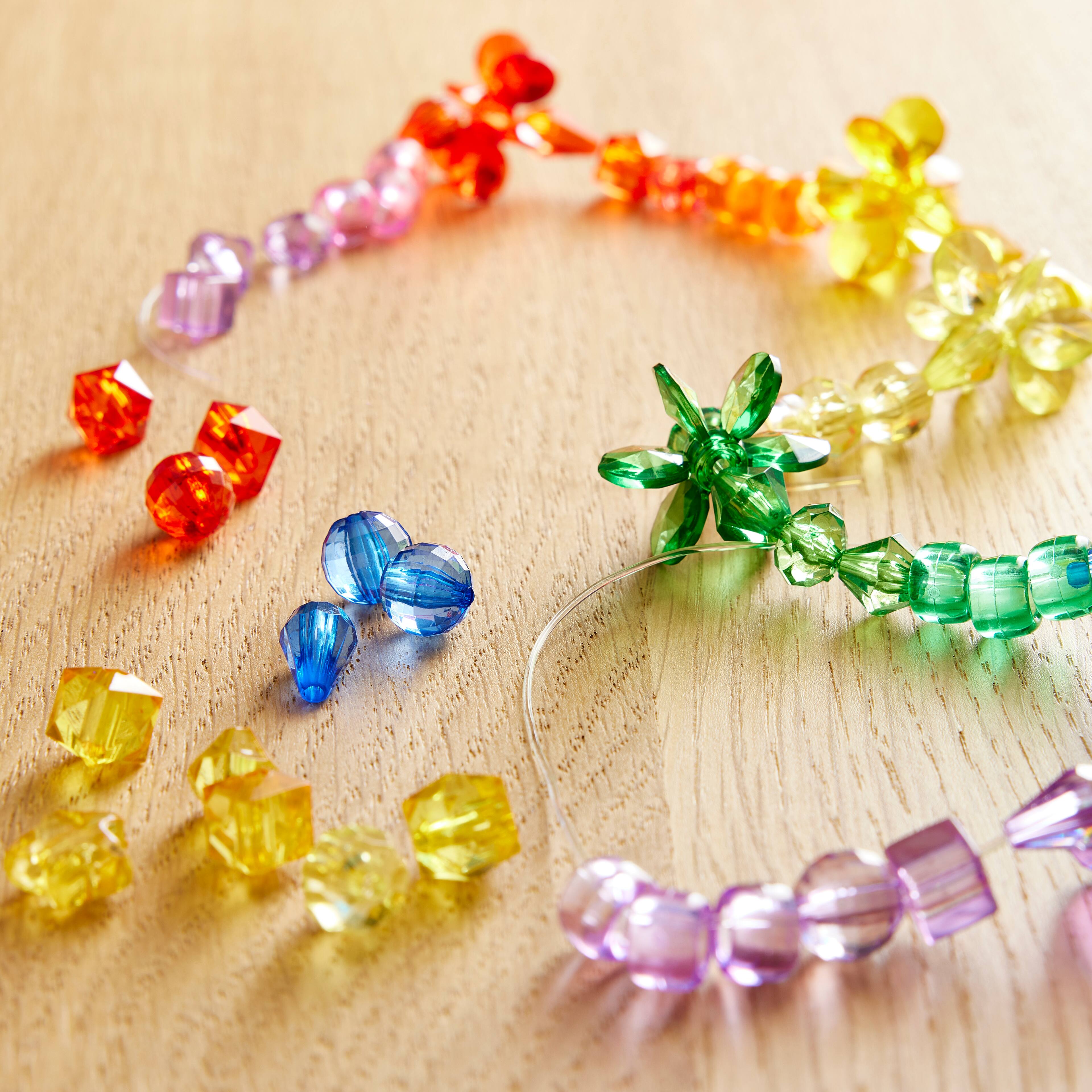 12 Packs: 280 ct. (3,360 total) Rainbow Mixed Shape Faceted Beads by Creatology™