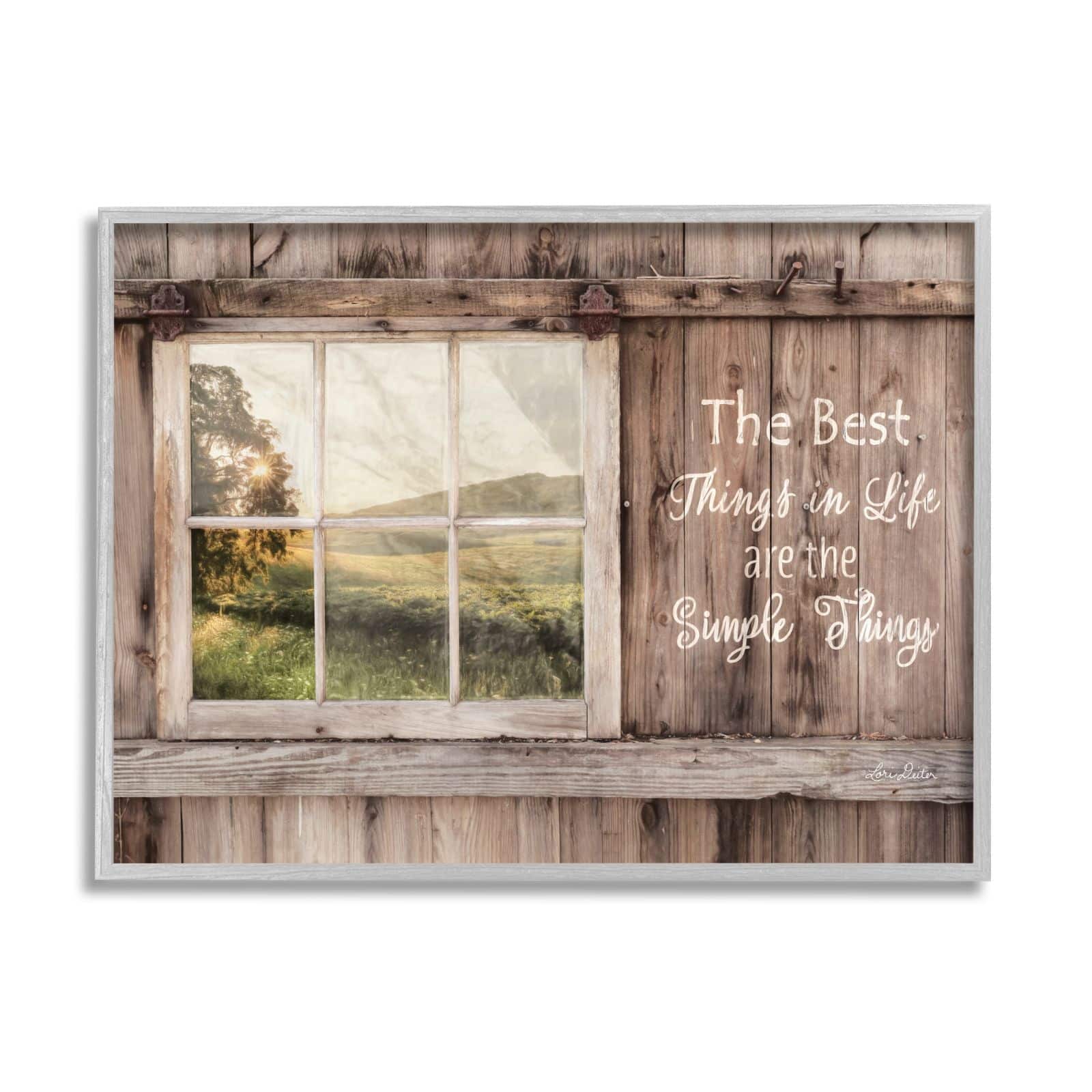 Stupell Industries Simple Things Rustic Barn Window Distressed Photograph Framed Wall Art