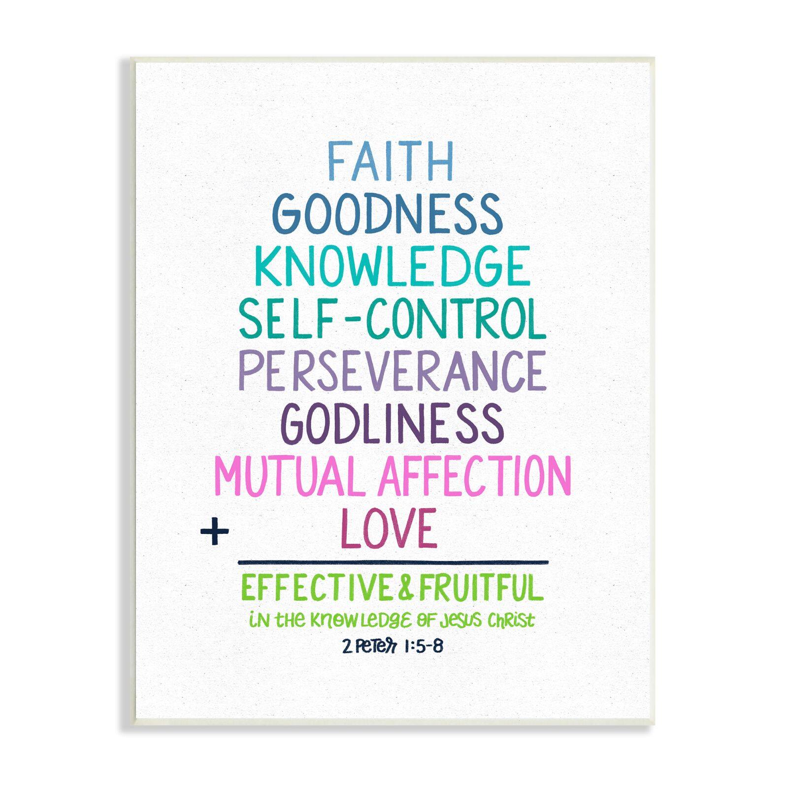 Stupell Industries Effective & Fruitful In Knowledge Peter 1:5-8 Proverbs Wall Plaque