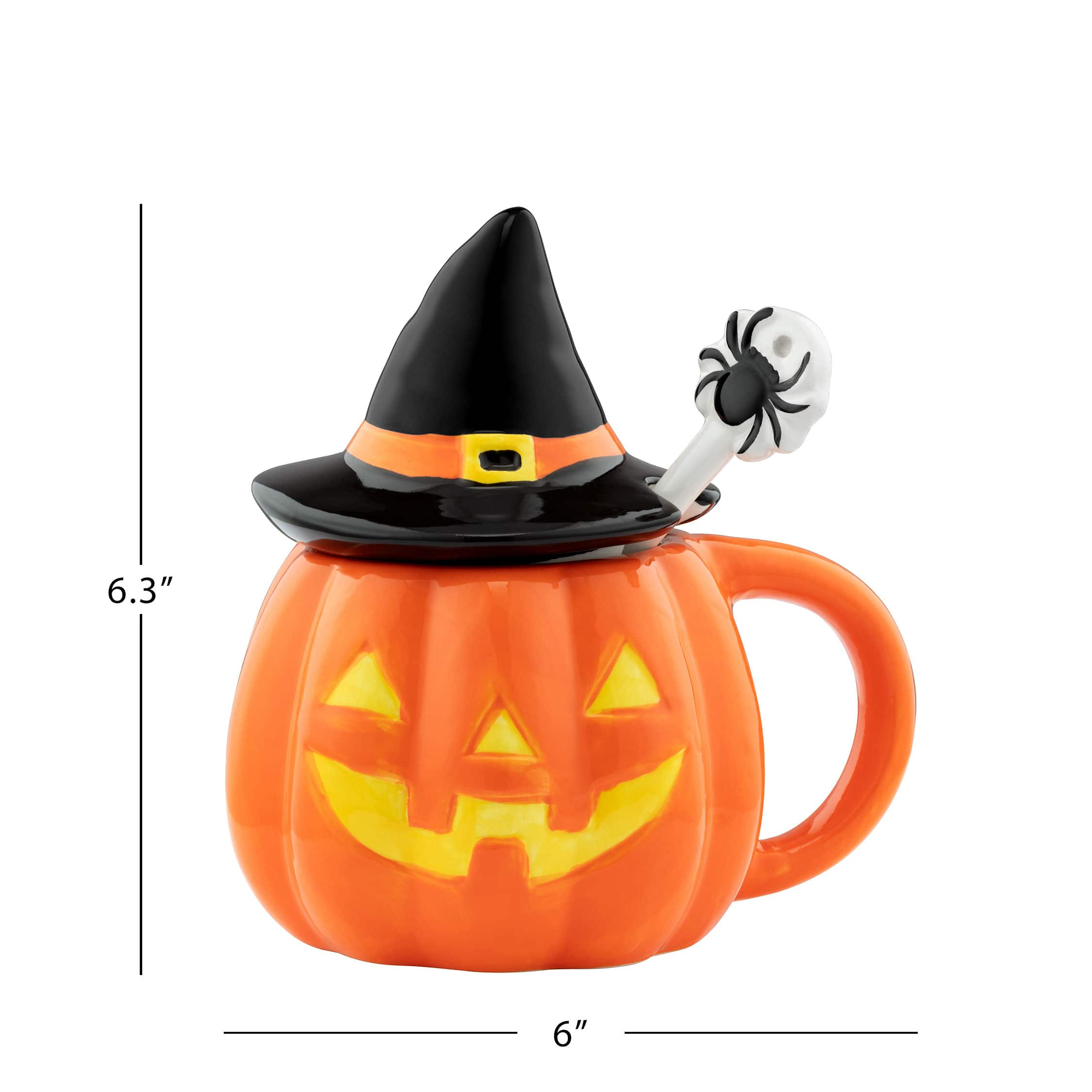 Mr. Halloween Lidded Jack-O-Lantern Mug with Spoon