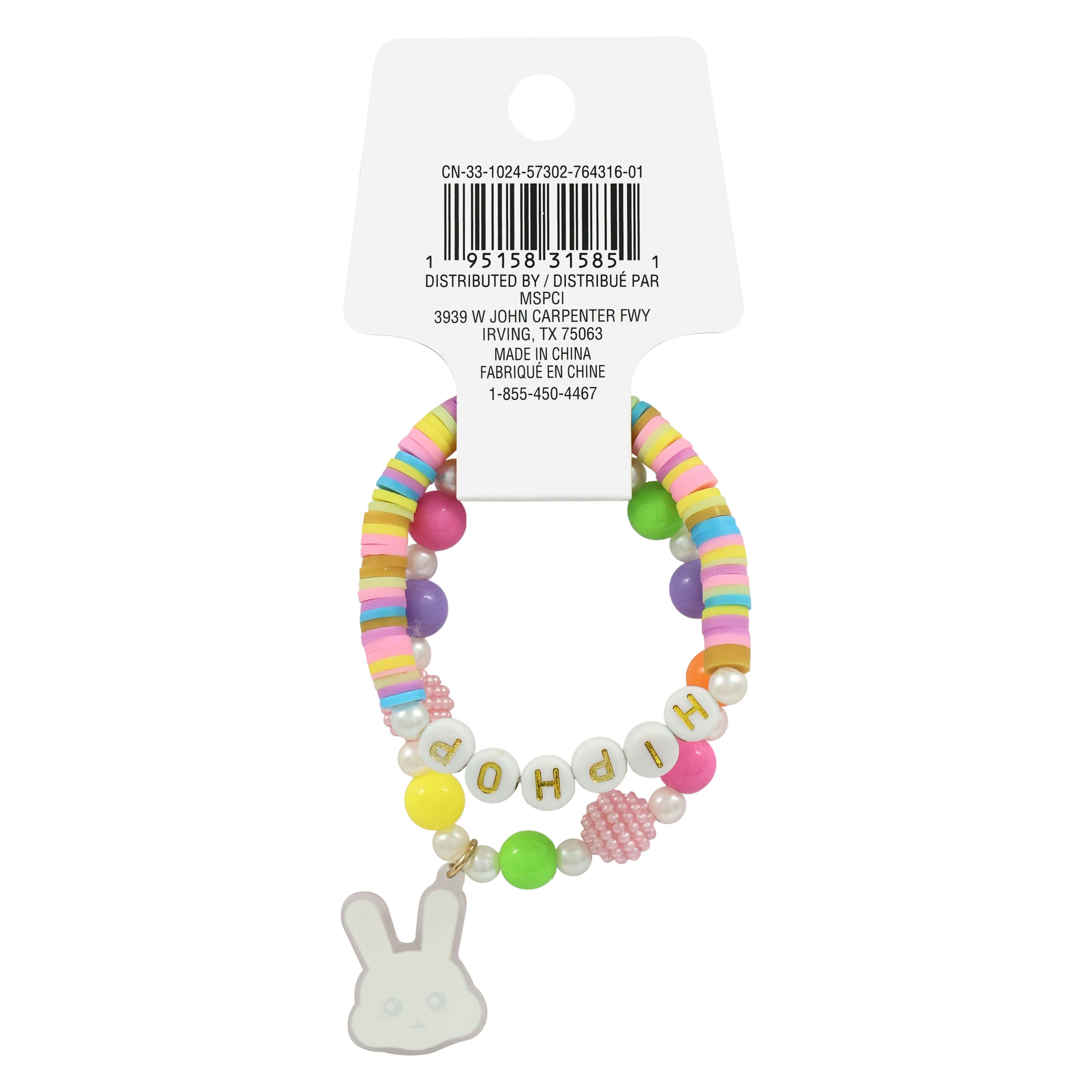 Easter Bunny Bead Bracelets, 2ct. by Creatology&#x2122;