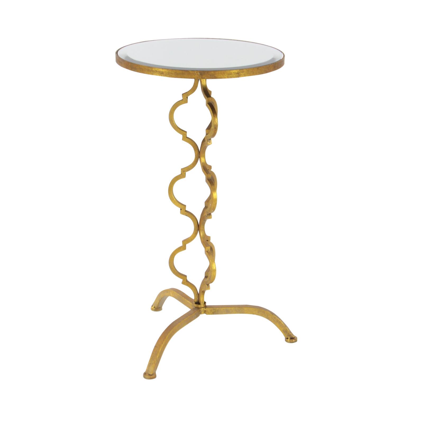 30&#x22; Gold Glam Metal Accent Table