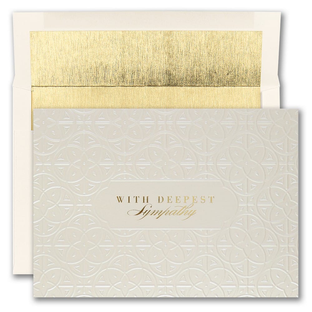 JAM Paper 5.625" x 7.875" Embossed Sympathy Cards & Envelopes, 25ct.