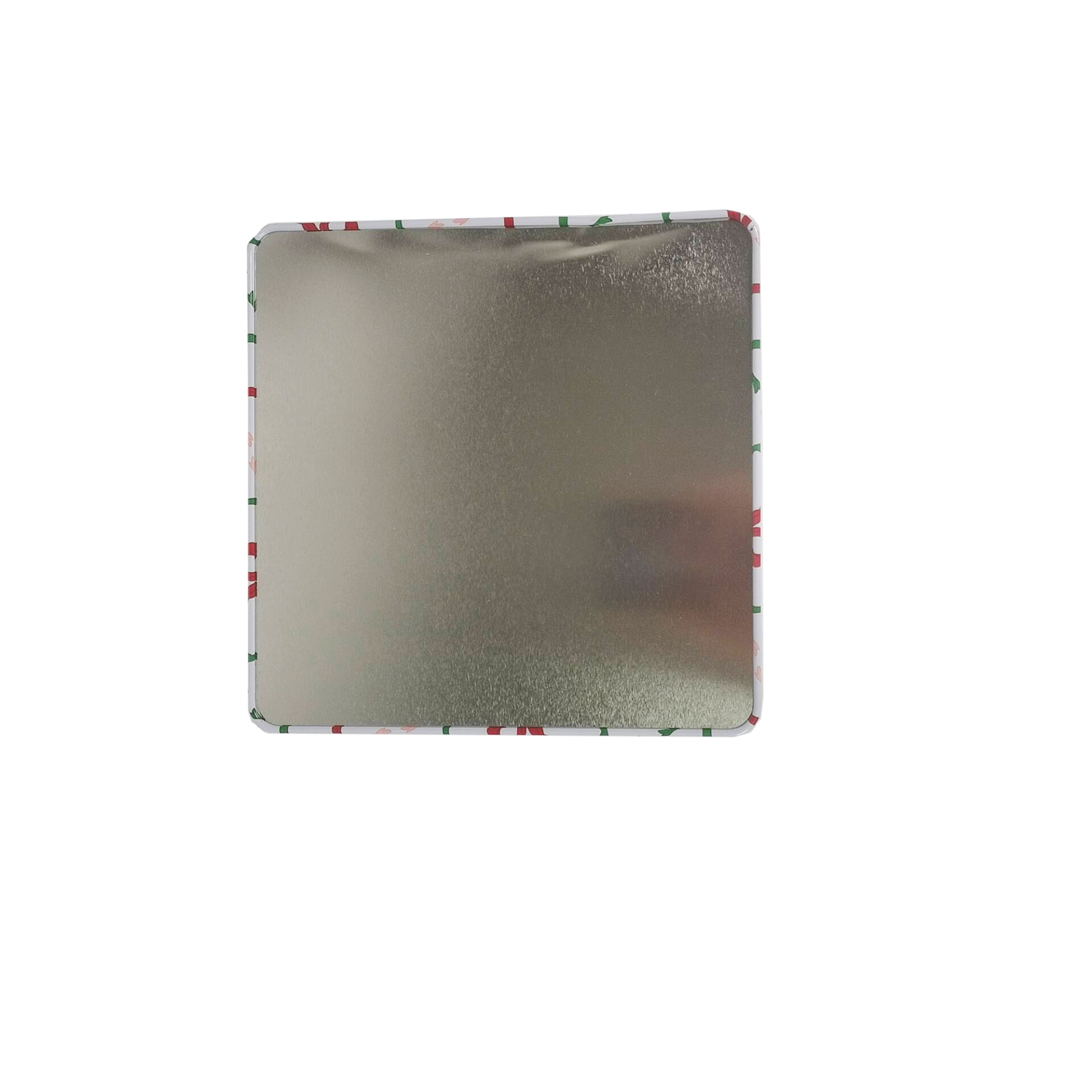 Red Bow with Clear Window Square Christmas Tin by Makery™