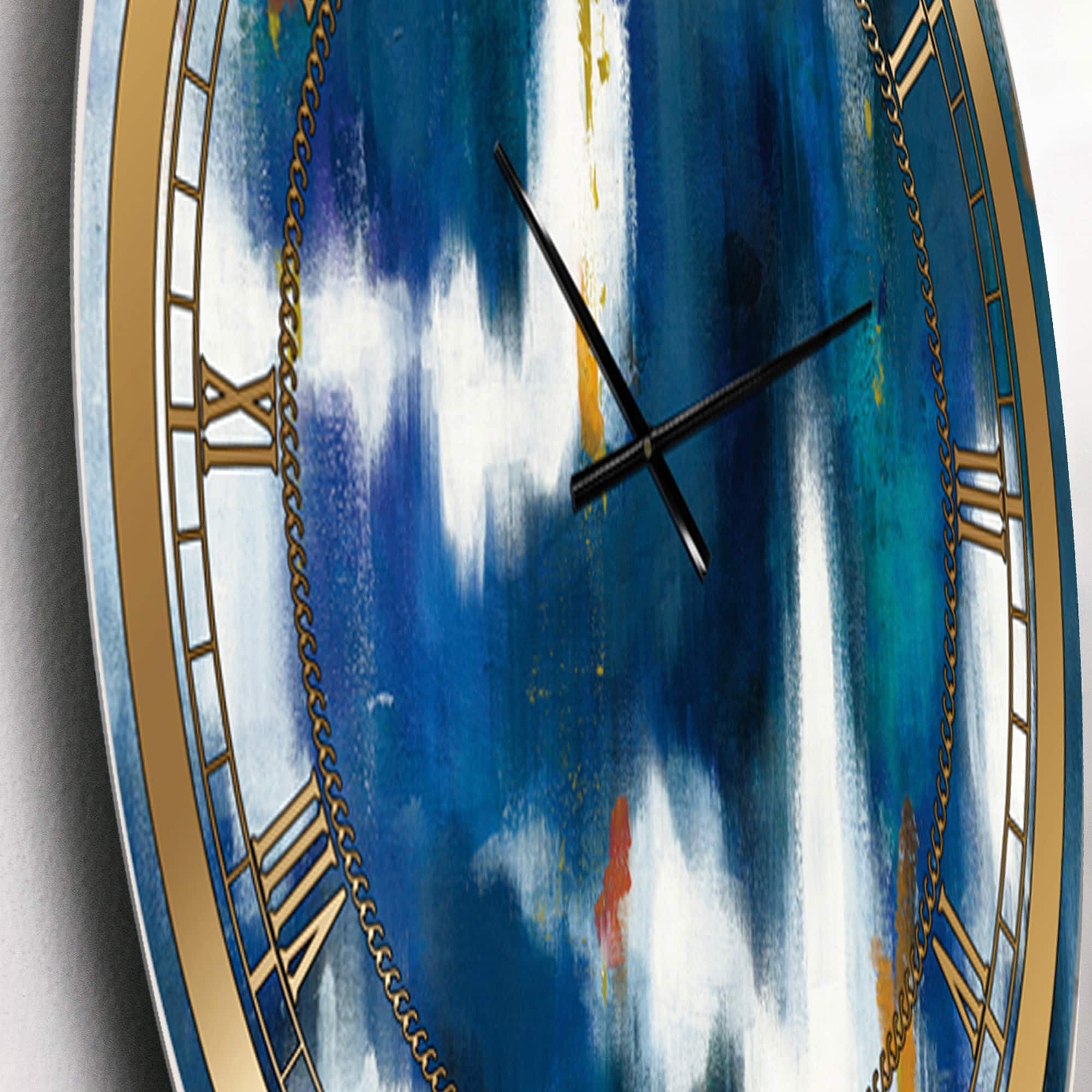 Designart &#x27;Blue Glam Texture Ii Glam Wall Clock