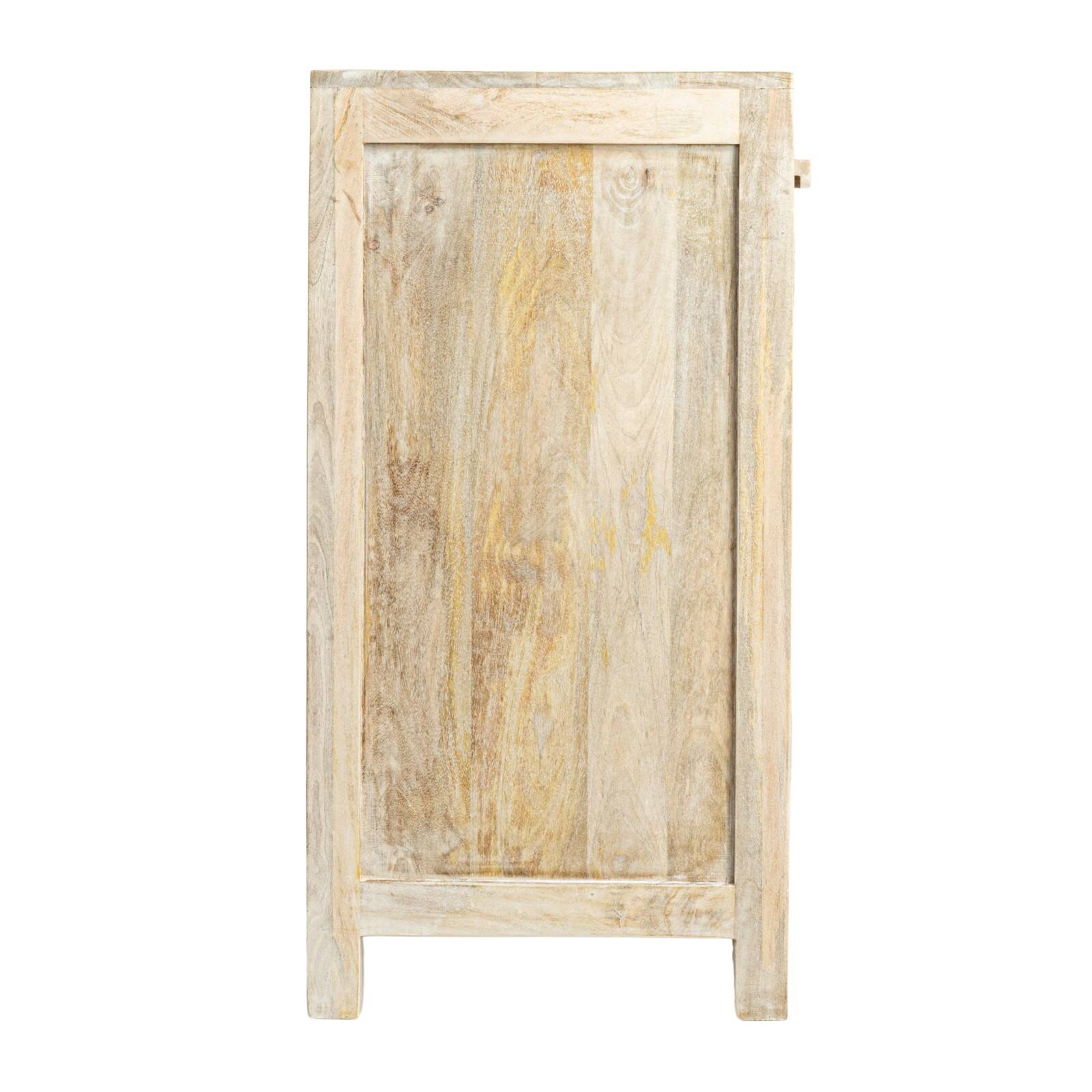 Hello Honey&#xAE; Natural Mango Wood &#x26; Cane 2-Door Cabinet with Shelves
