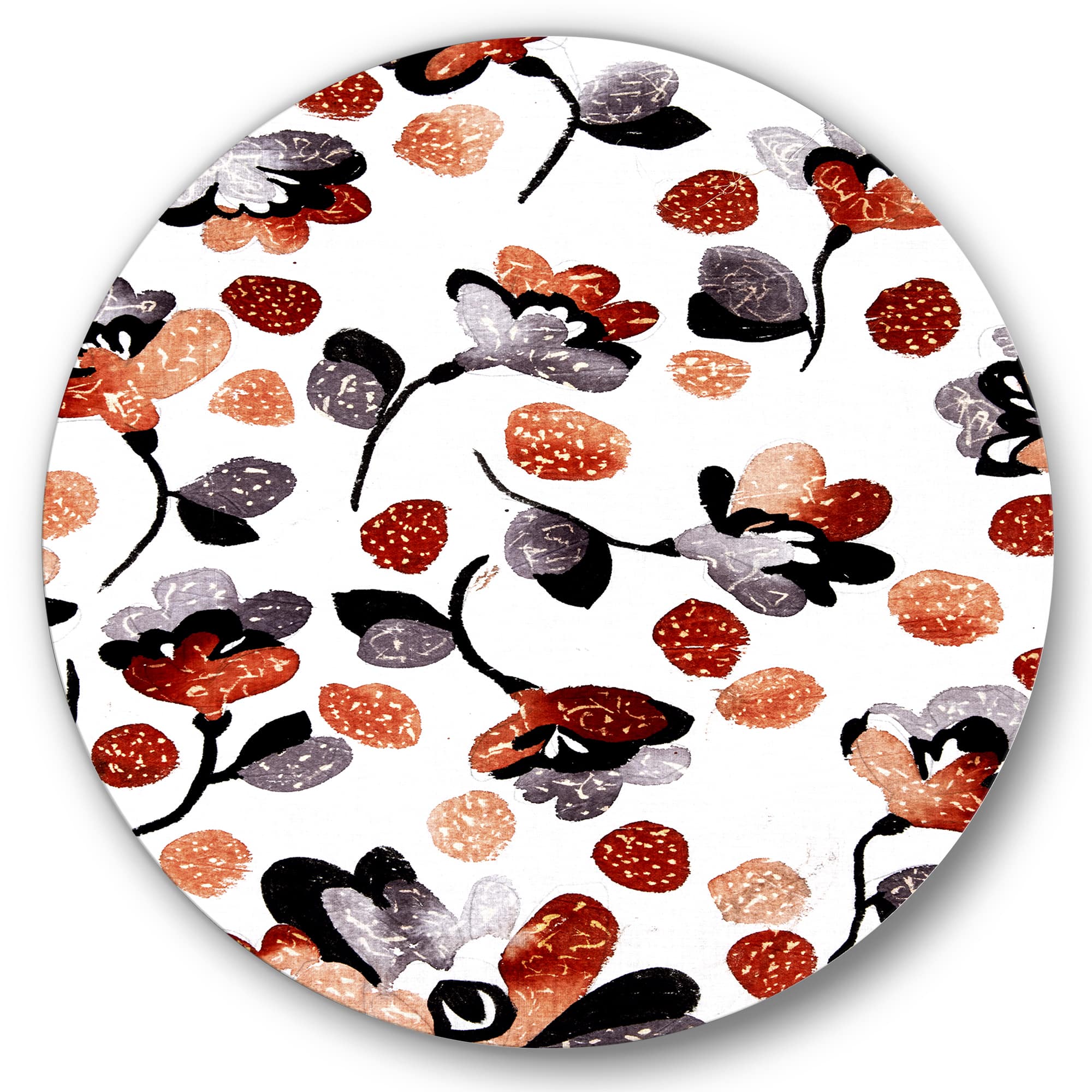 Designart - Modern Flower In Blue Red and Orange