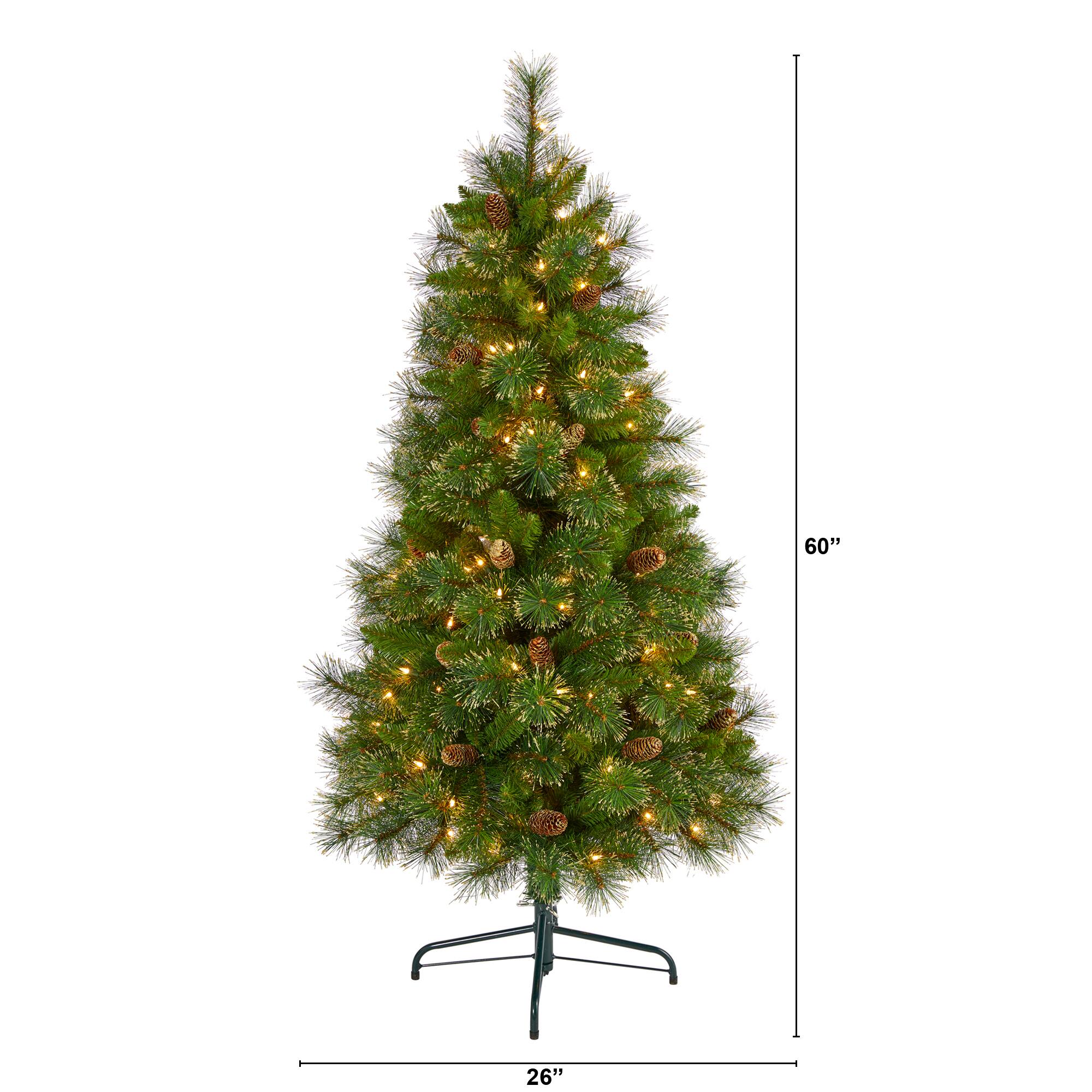 5ft. Pre-Lit Golden Tip Washington Pine Artificial Christmas Tree, Clear LED Lights