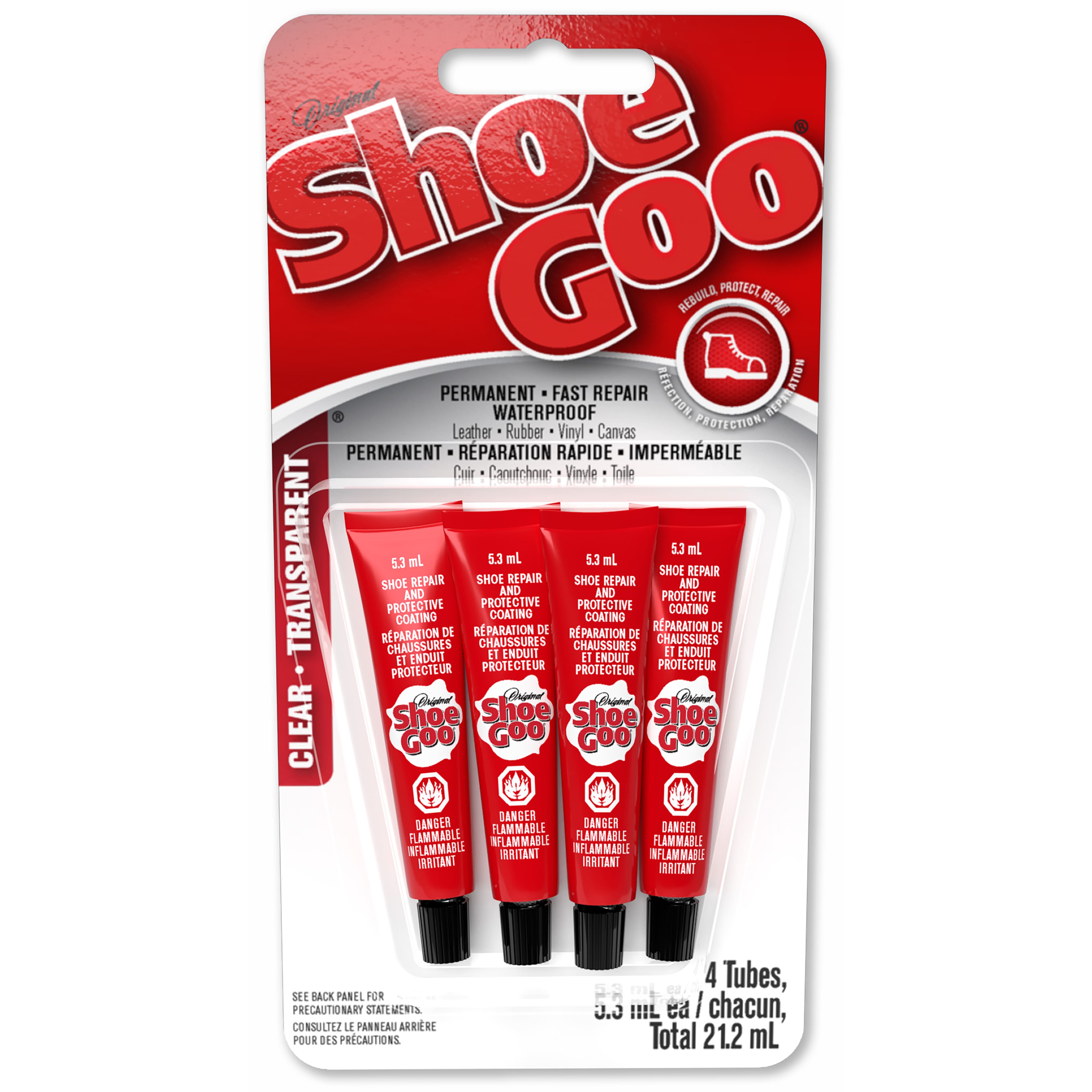 Mini tubes d&#x2019;adh&#xE9;sif pour r&#xE9;paration de chaussures Shoe Goo, 4&#xA0;unit&#xE9;s