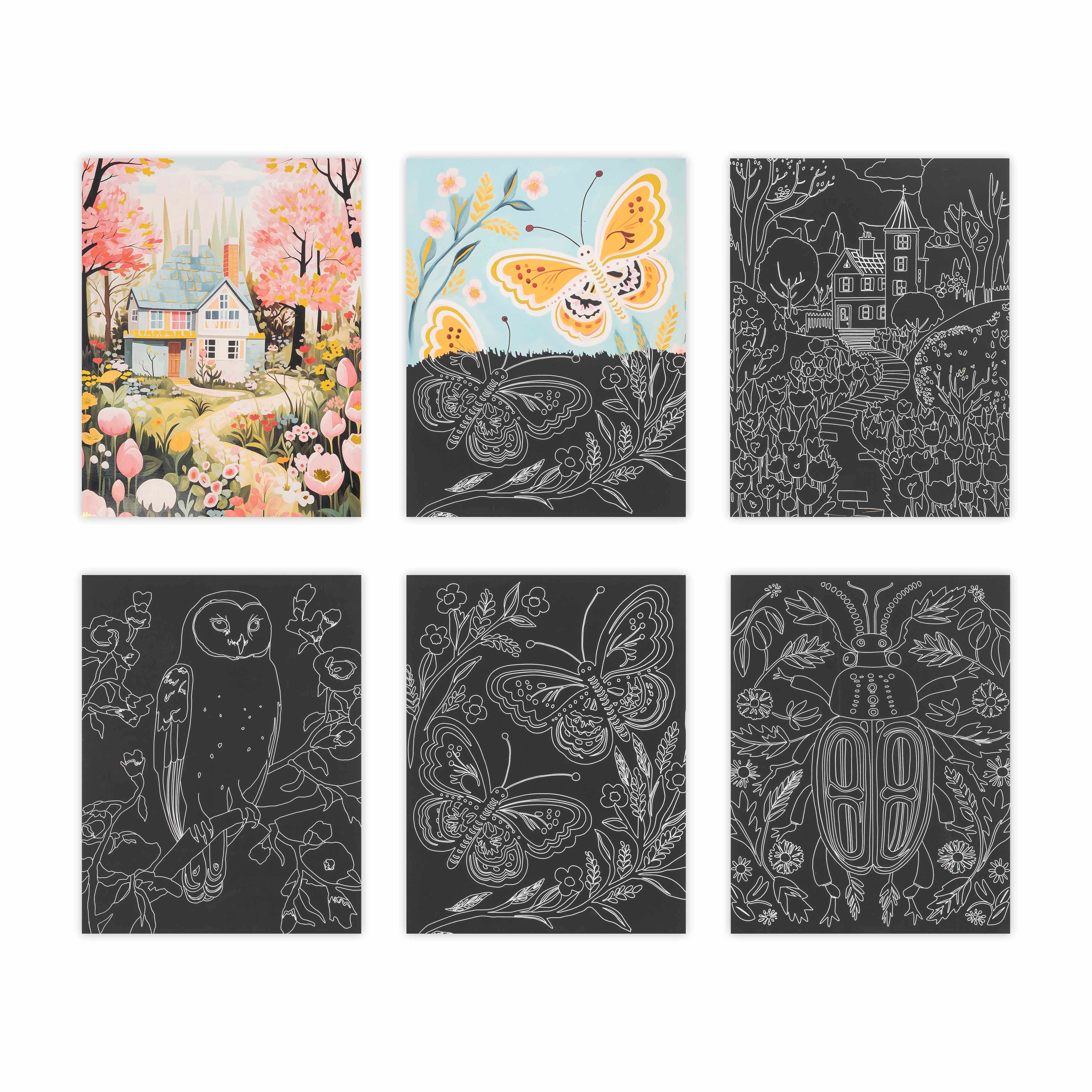 Brea Reese&#x2122; 9&#x22; x 12&#x22; Ethereal Summer Scenes Scratch Art Paper Pad