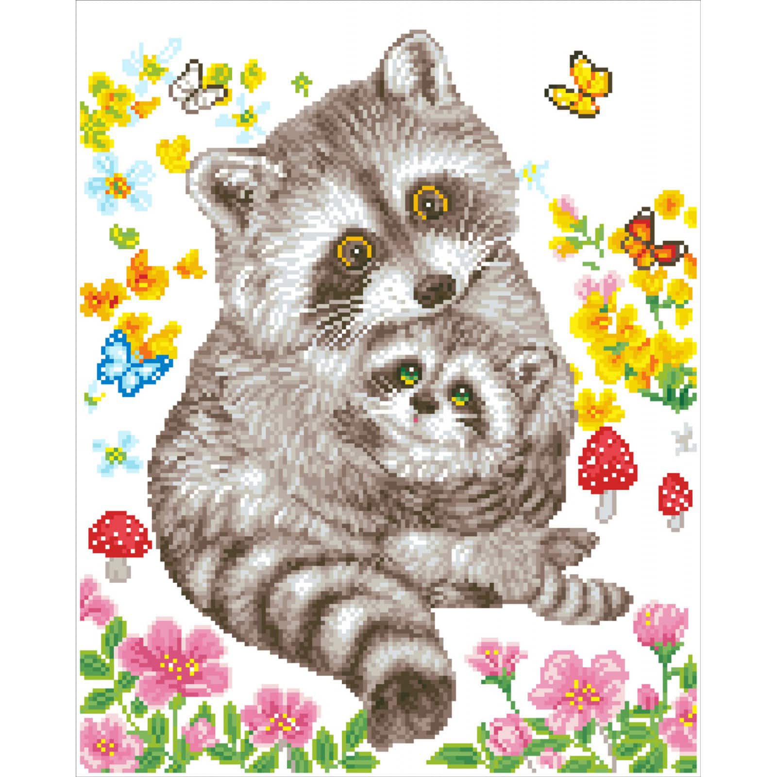 Diamond Dotz&#xAE; Sweet Raccoons Diamond Painting Kit