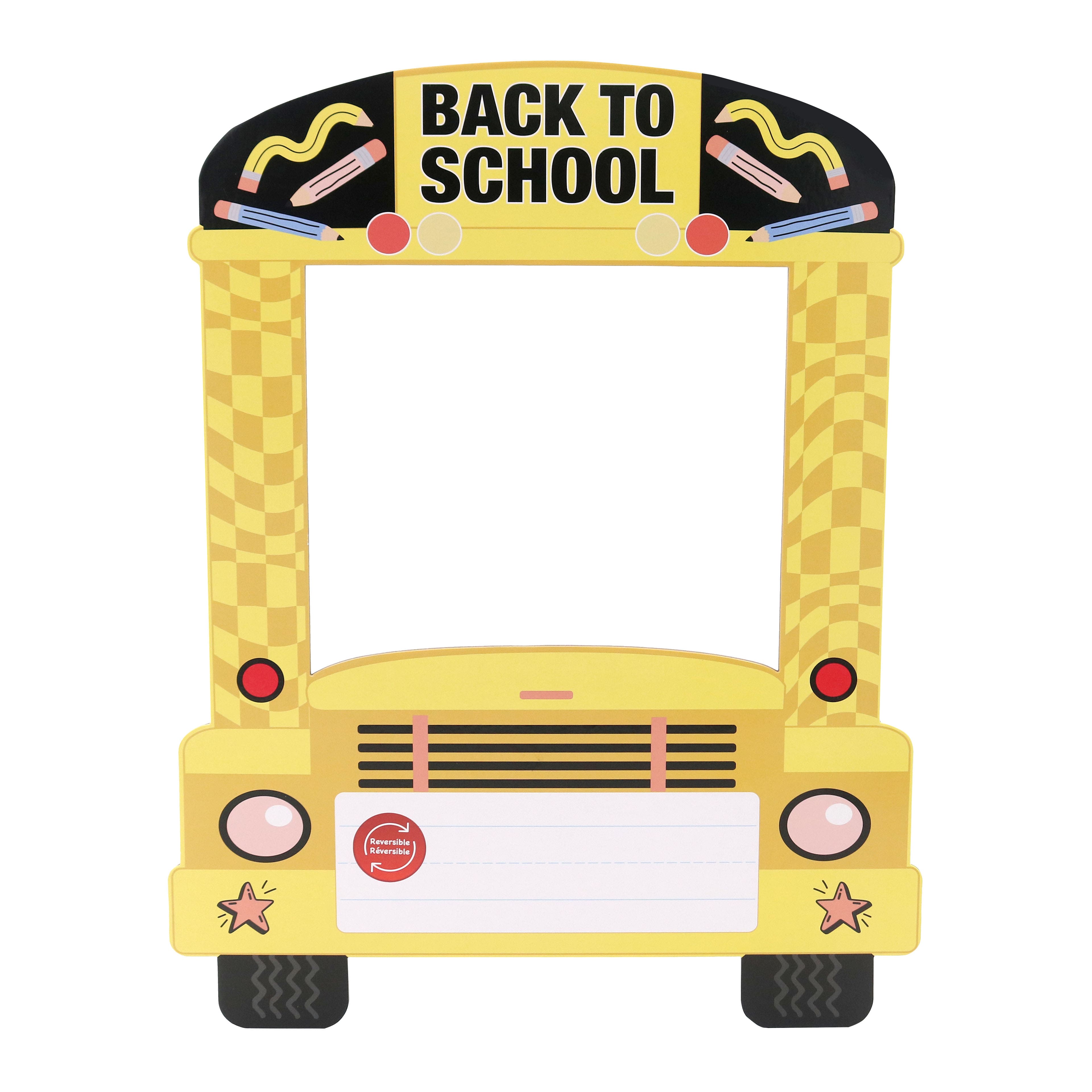 Reversible School Bus Paper Bulletin Board Photo Frame by B2C&#x2122;