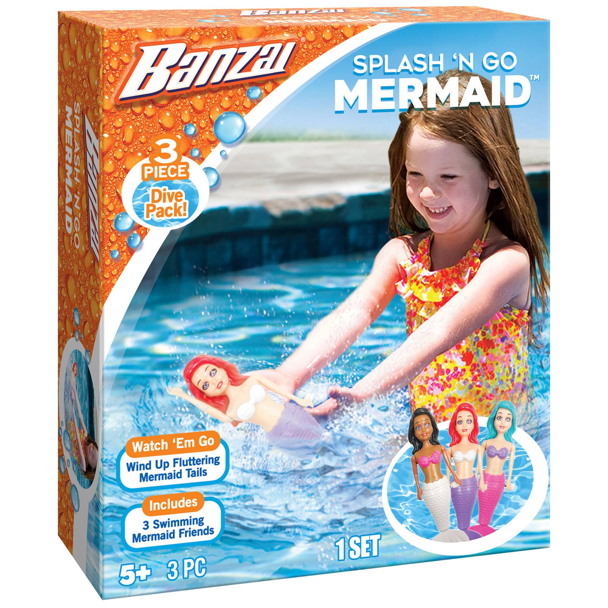 Banzai&#xAE; 3-Piece Splash &#x27;N Go Mermaid Pool Toy Dive Set