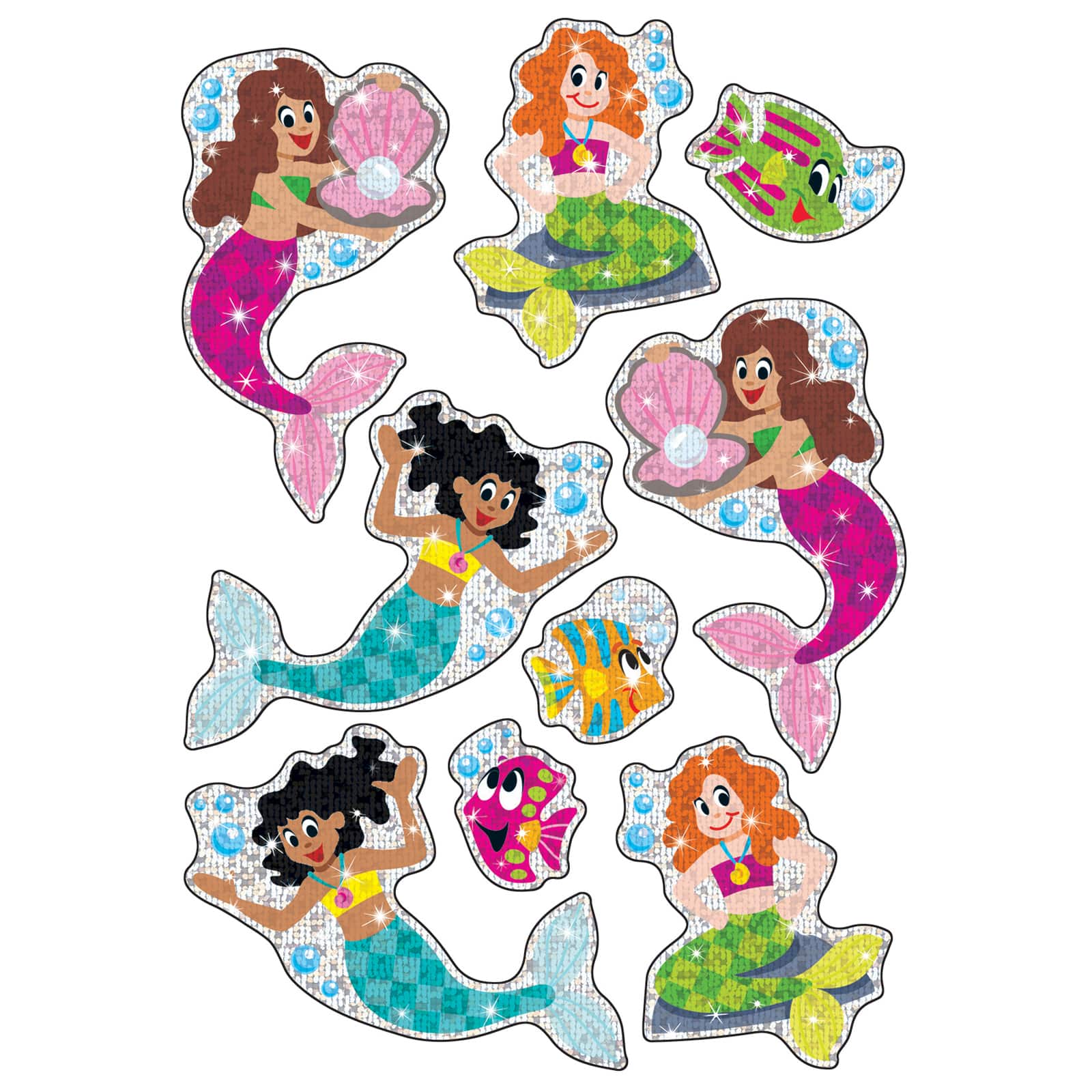 Trend Enterprises, Inc. Mermaids &#x26; Friends, Sparkle Stickers&#xAE;, 6 Packs of 18