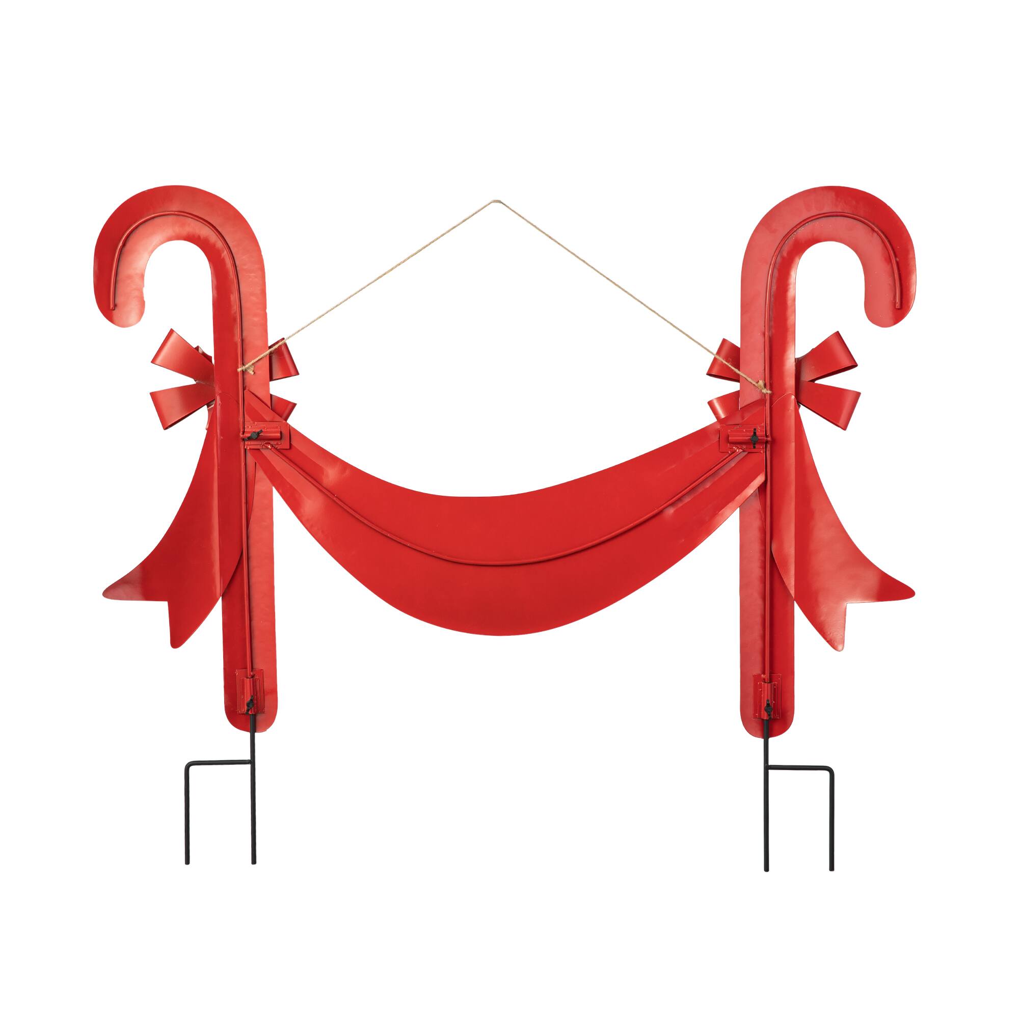 Glitzhome&#xAE; 3ft. Merry Christmas Candy Cane Metal Yard Stake