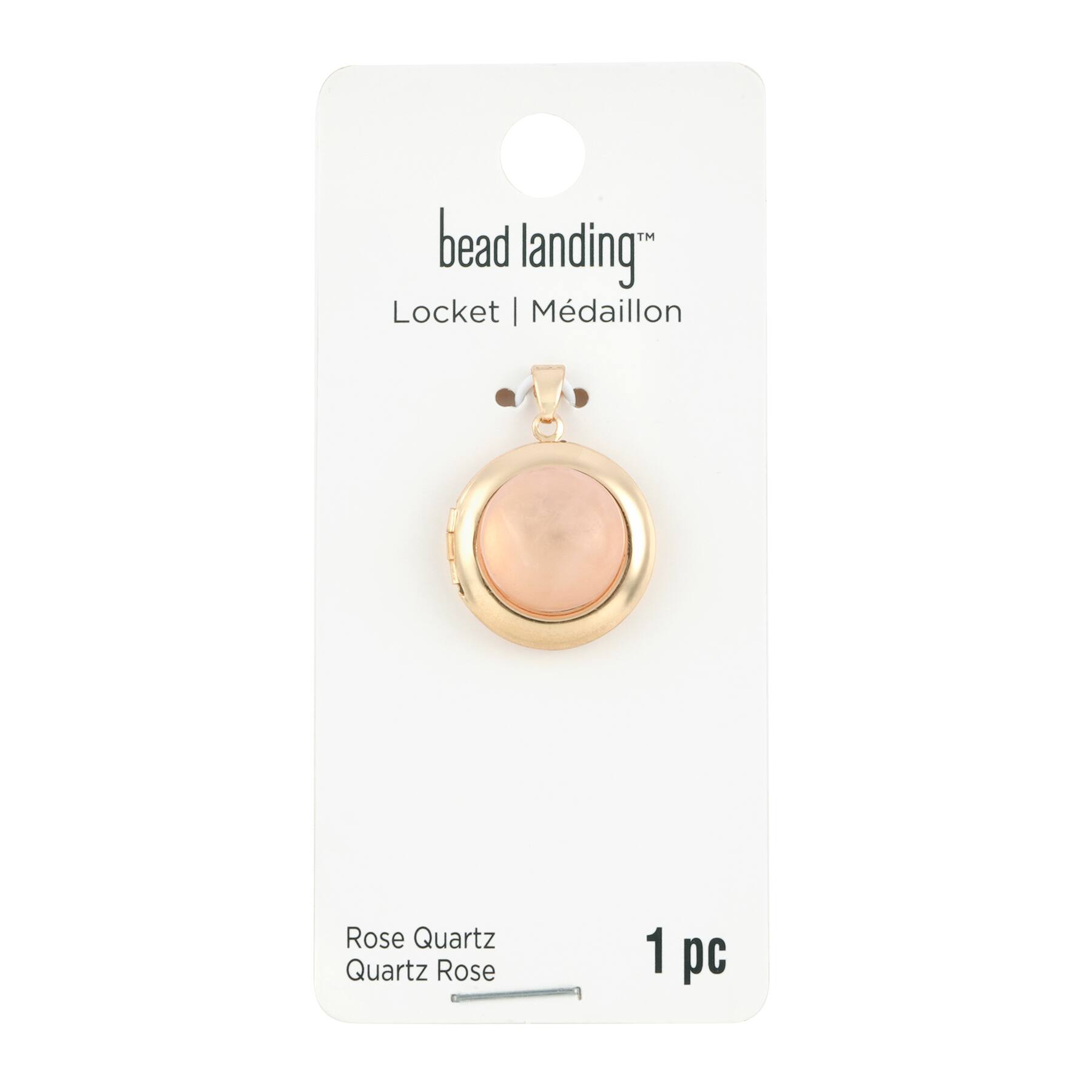 12 Pack: Pink Quartz & Gold Round Locket by Bead Landing™