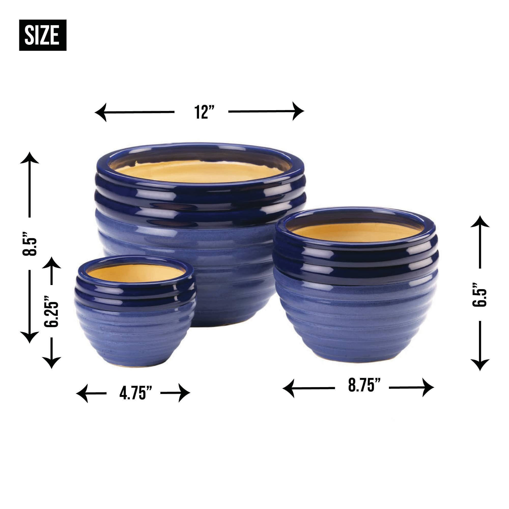 Duo Blue Tone Planter Set