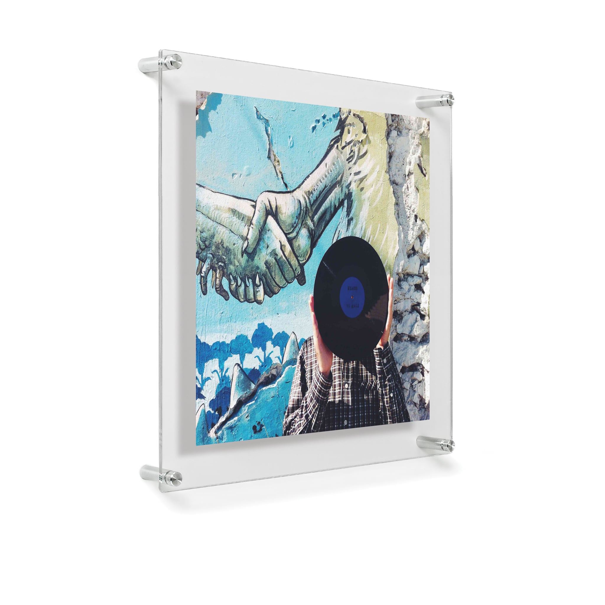 Wexel Art 12&#x22; x 12&#x27;&#x27; Acrylic Floating Frame for Album Covers with Silver Hardware