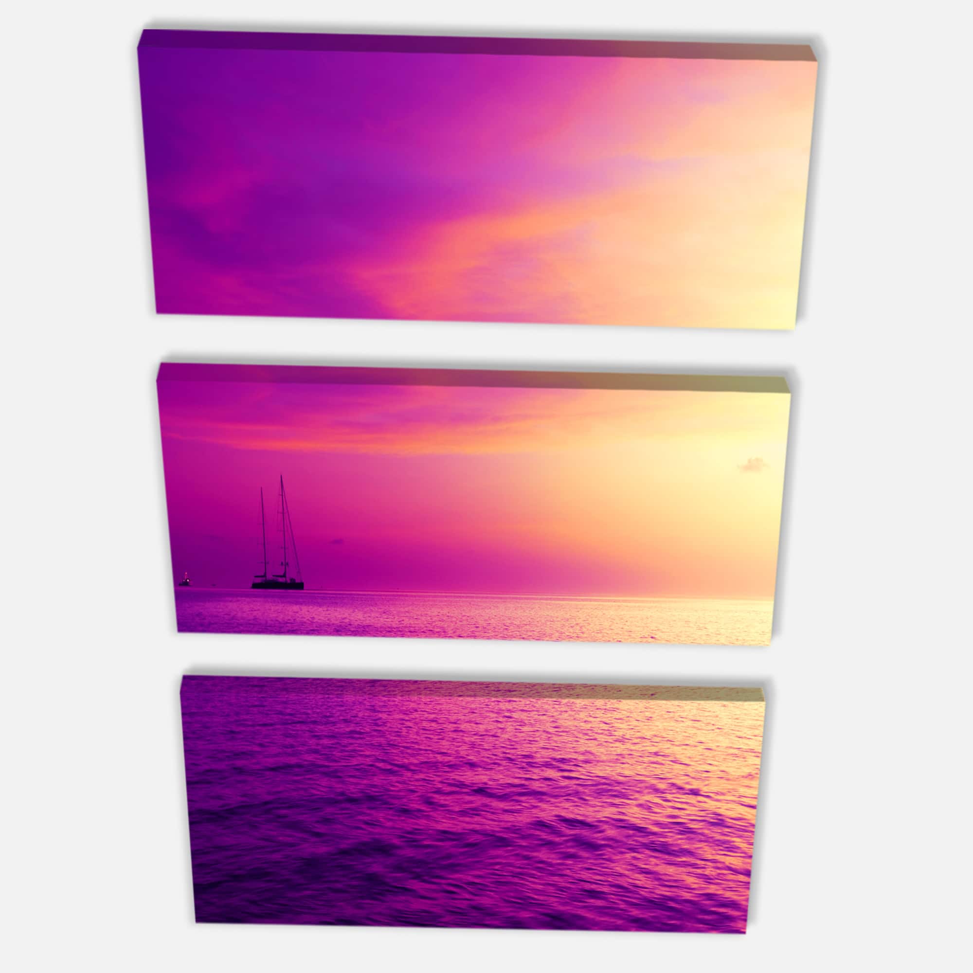 Designart - Purple Sea in Maldives At Sunset