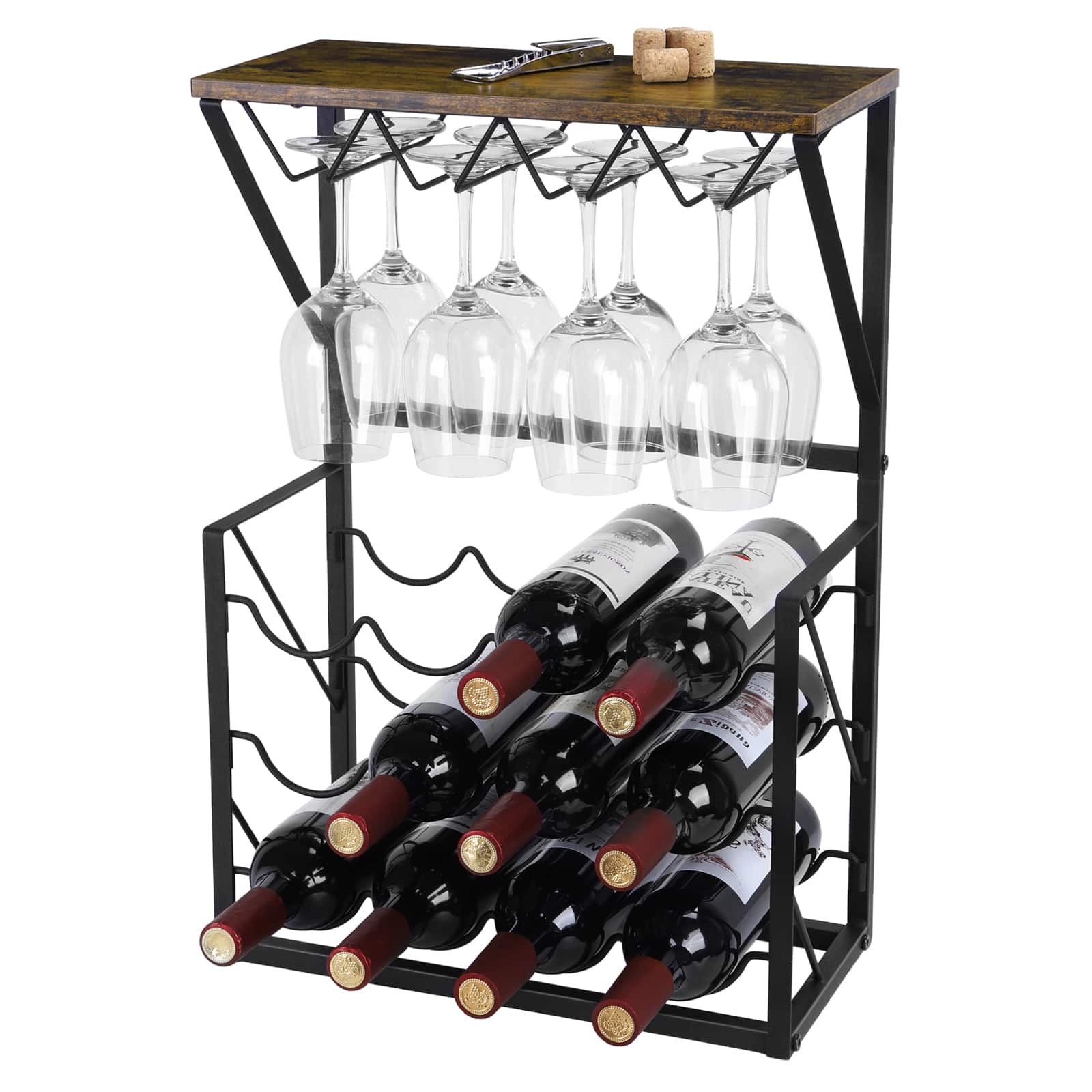 NEX™ 23.5" Brown Freestanding 12-Bottle Wine Rack