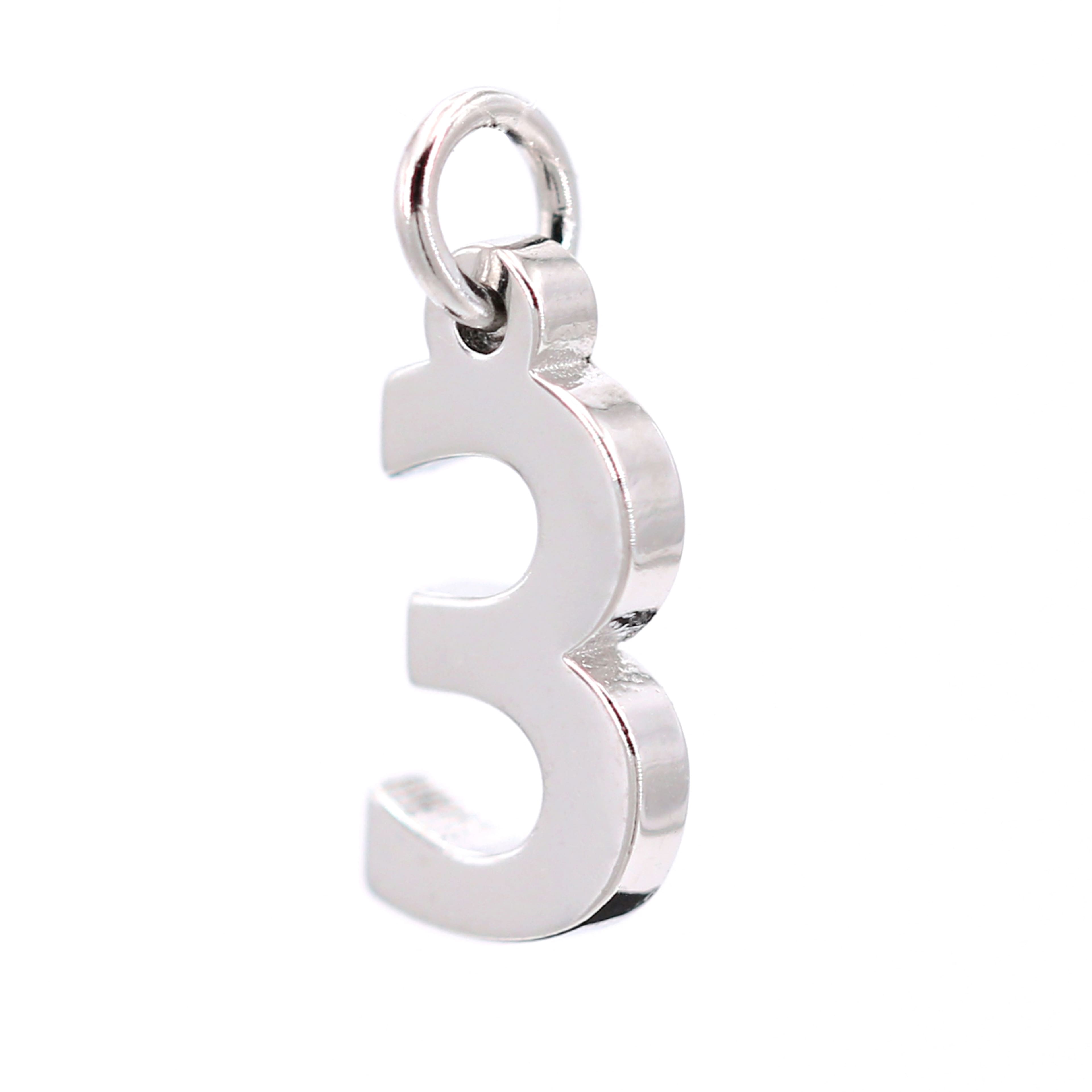 12 Pack: Sterling Silver Number Charm by Bead Landing™
