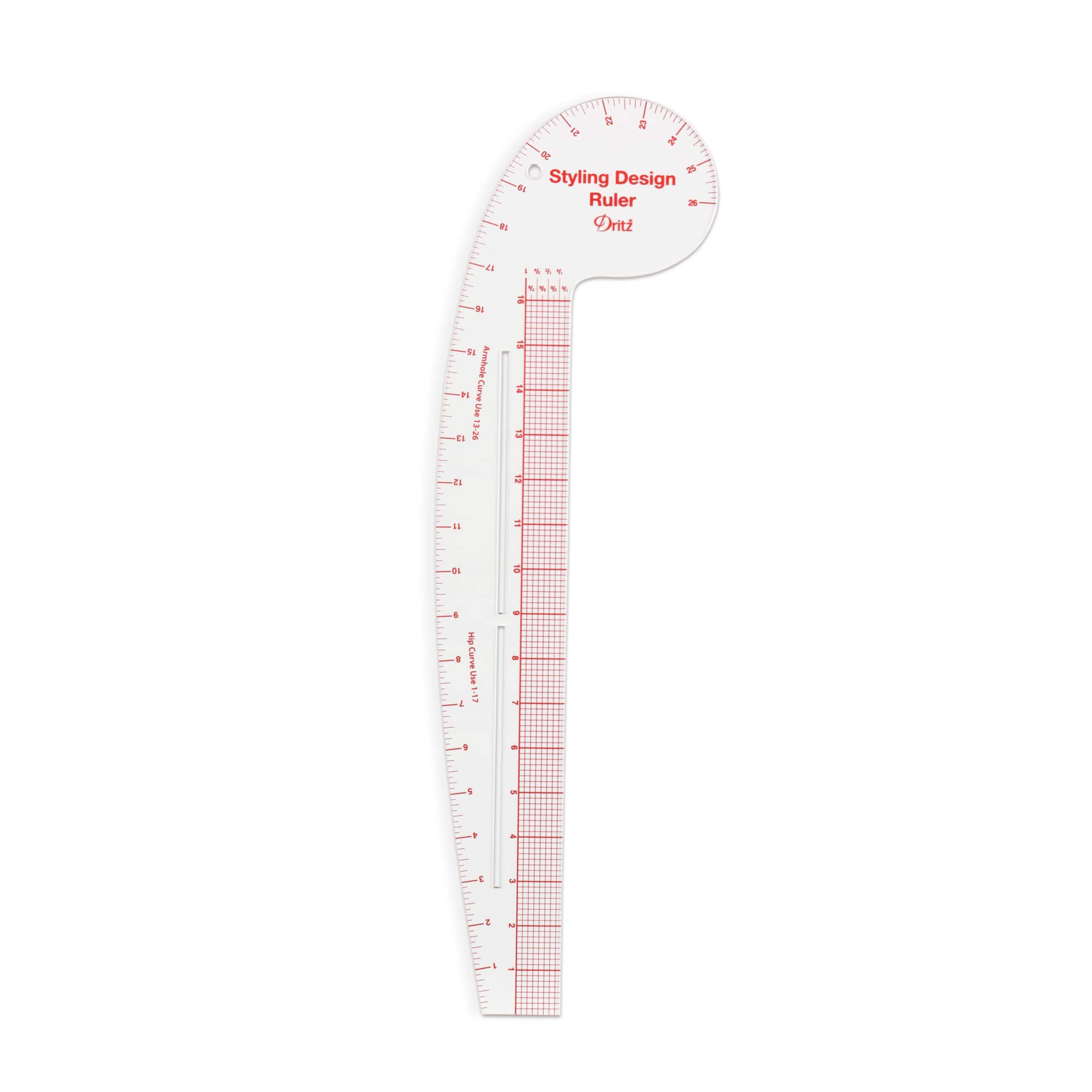 Dritz&#xAE; Clear Curved &#x26; Straight Edge Styling Design Ruler
