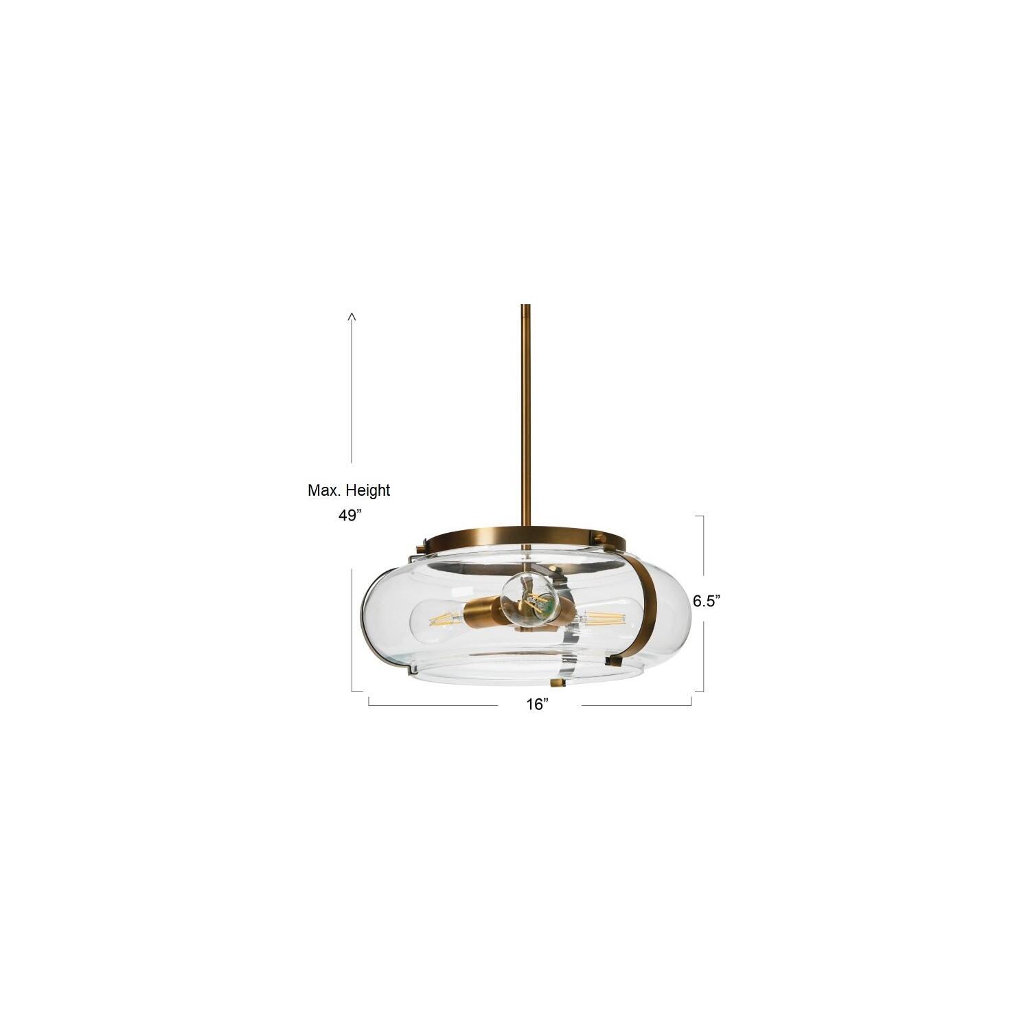 Hello Honey® Robert Stevenson Lighting Alston Brushed Bronze Glass & Metal Ceiling Light