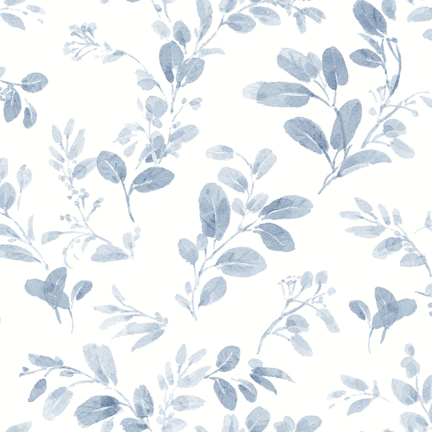 RoomMates Blue Dancing Leaves Peel & Stick Wallpaper