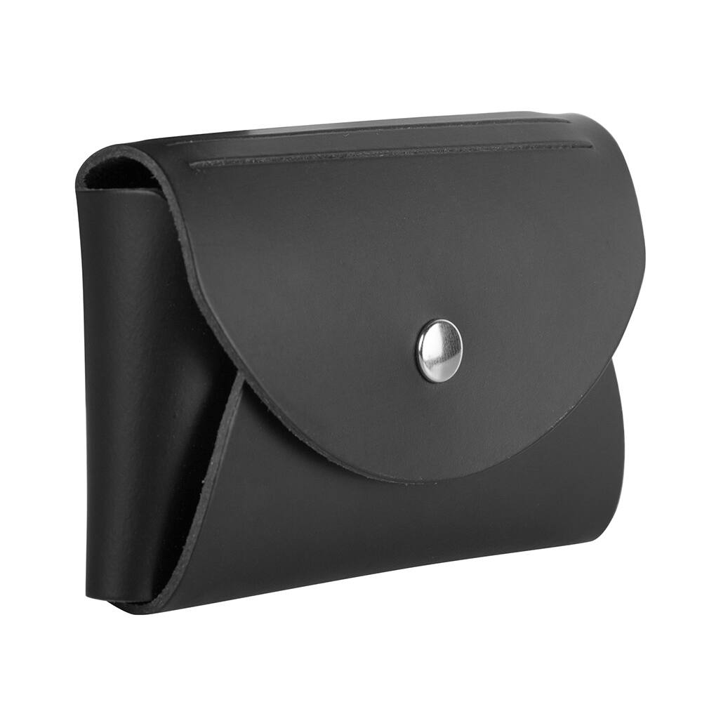 JAM Paper Italian Leather Business Card Holder Case with Round Flap