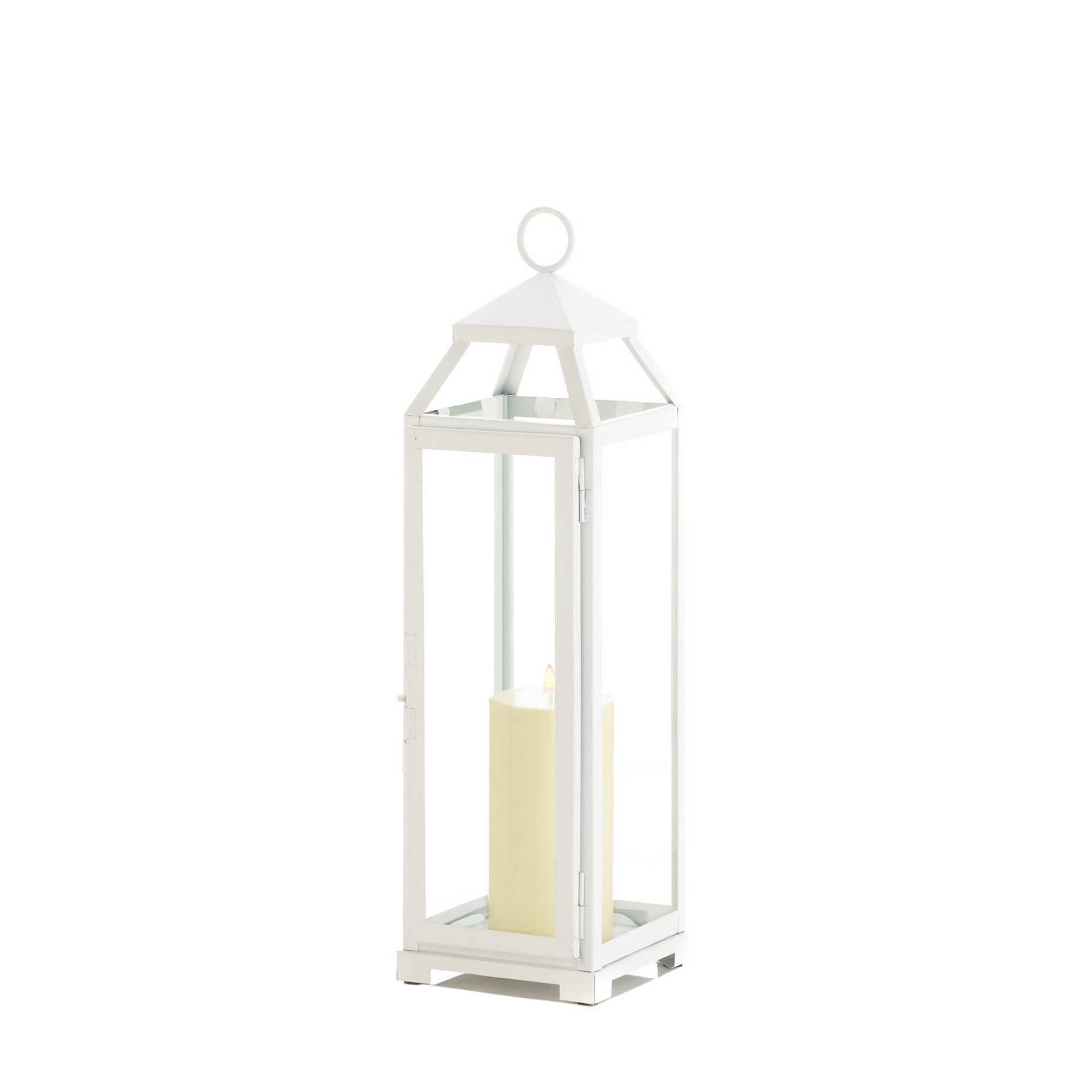 19" Country White Open Top Lantern