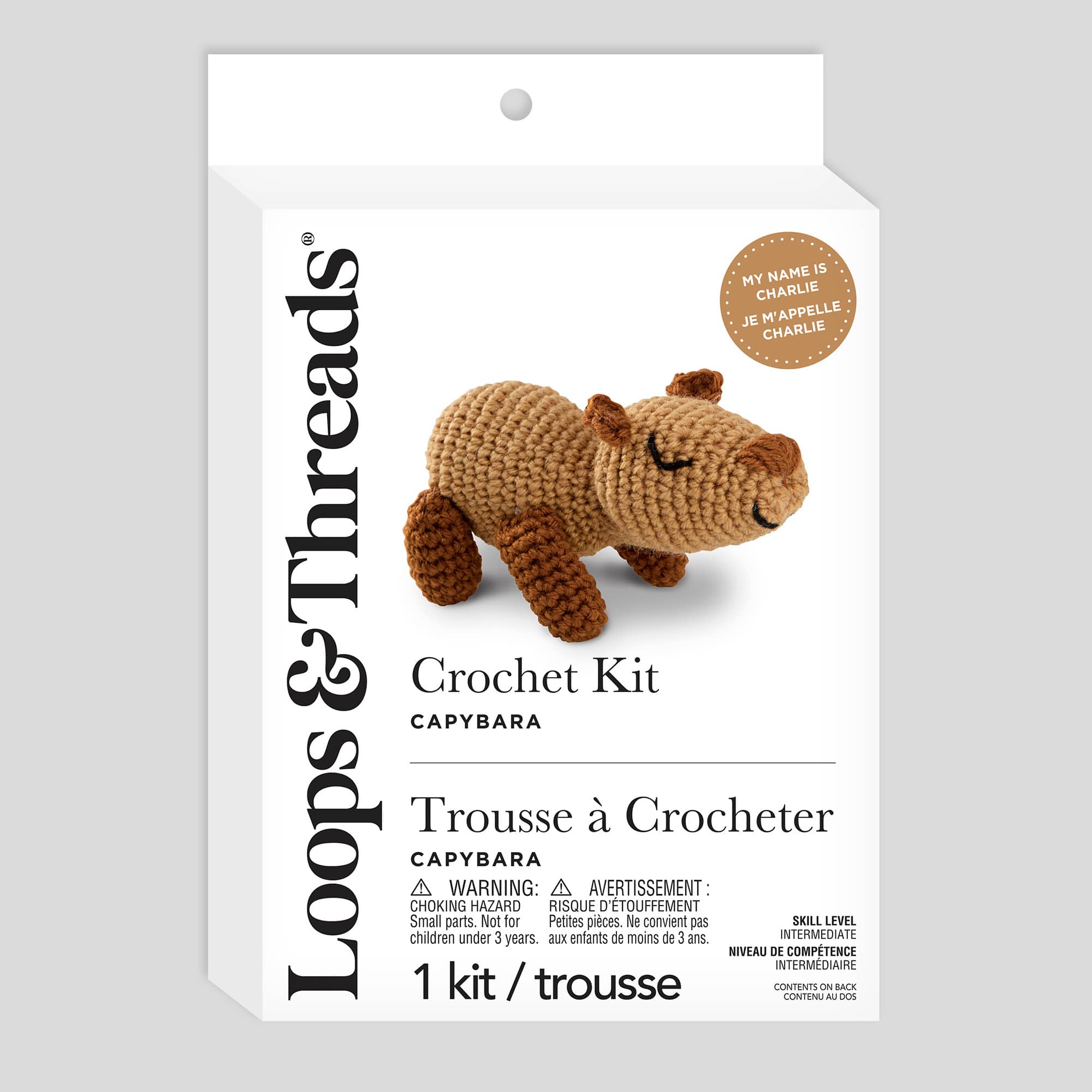 Intermediate Capybara Amigurumi Crochet Kit by Loops & Threads®