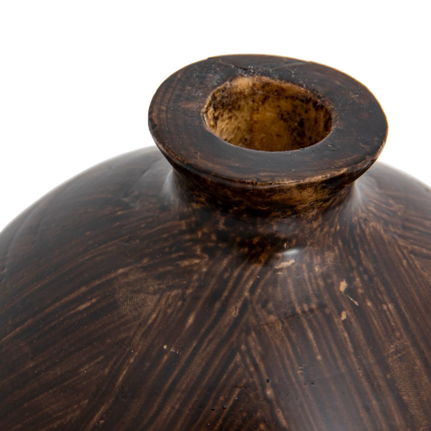 Hello Honey® 5" Espresso Finish Decorative Paulownia Wood Vase