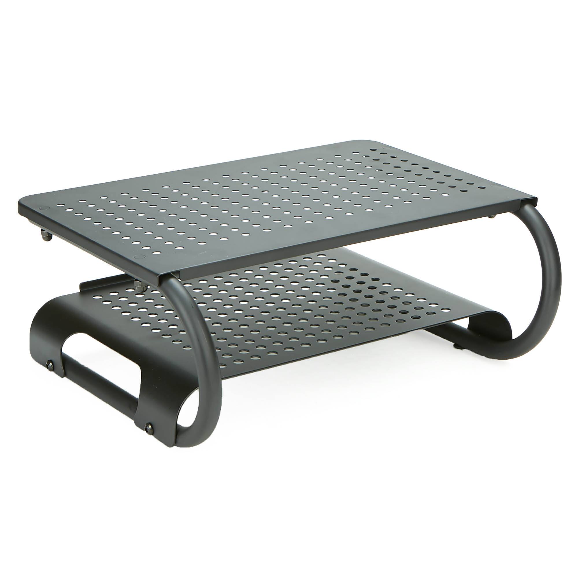 Mind Reader Black 2 Tier Monitor Stand Riser