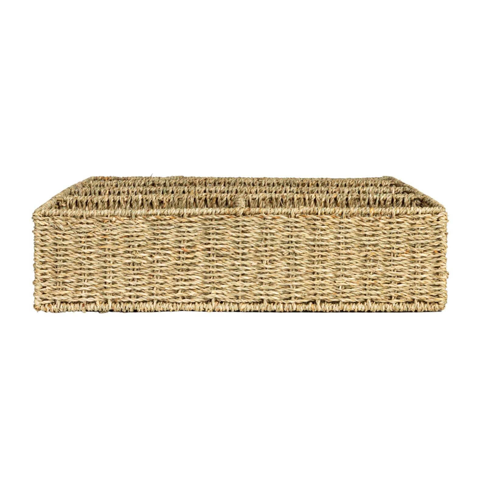 Hello Honey® 32" x 21" Natural 5-Section Handwoven Seagrass Tray