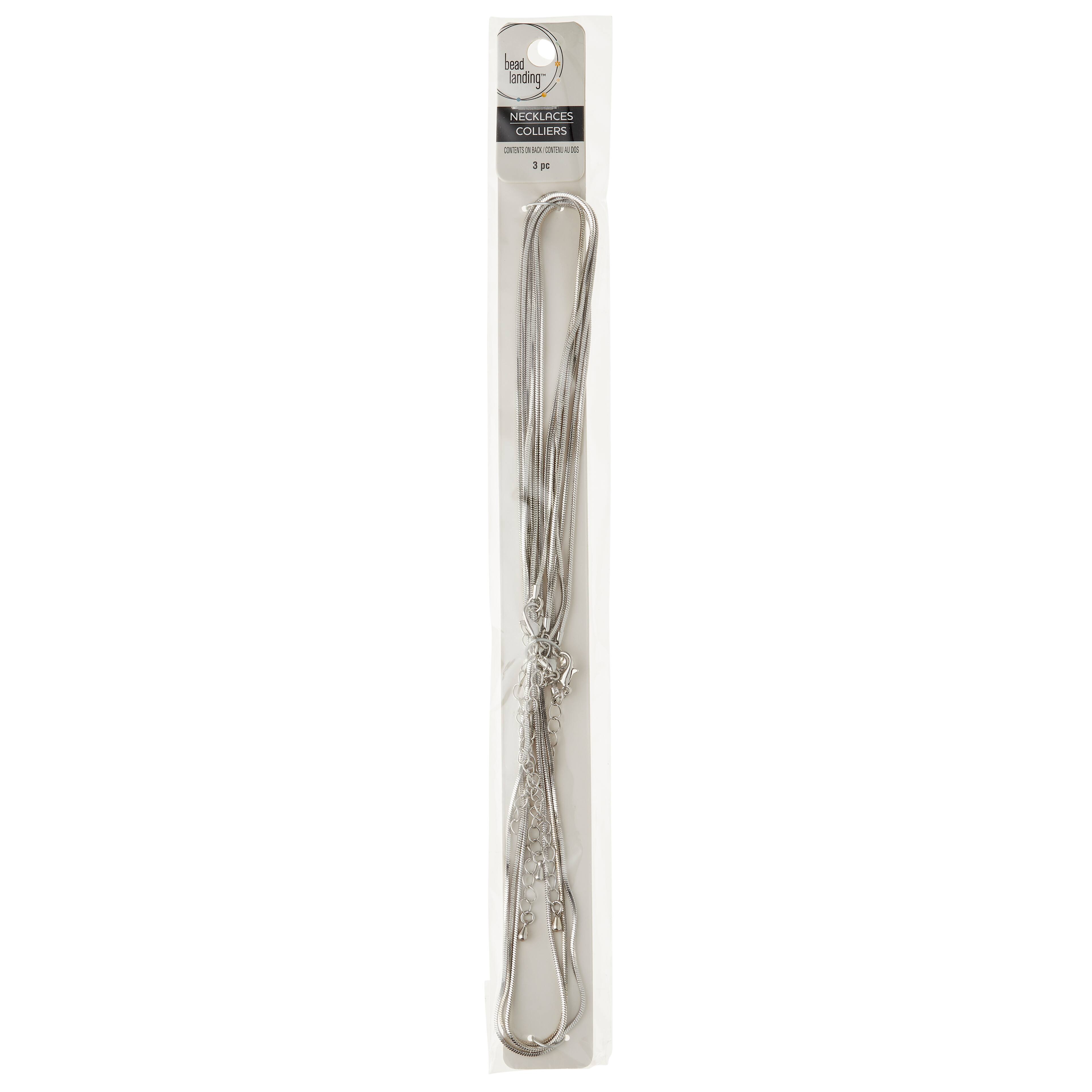 12 Packs: 3 ct. (36 total) 30" Rhodium Snake Chain Necklaces by Bead Landing™