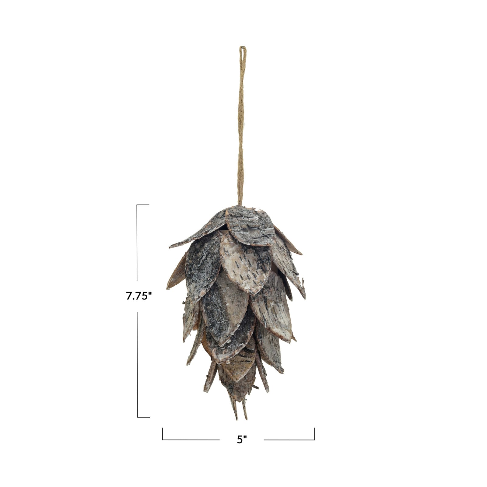 Hello Honey&#xAE; 7.75&#x22; Natural Birch Bark Pinecone Ornament