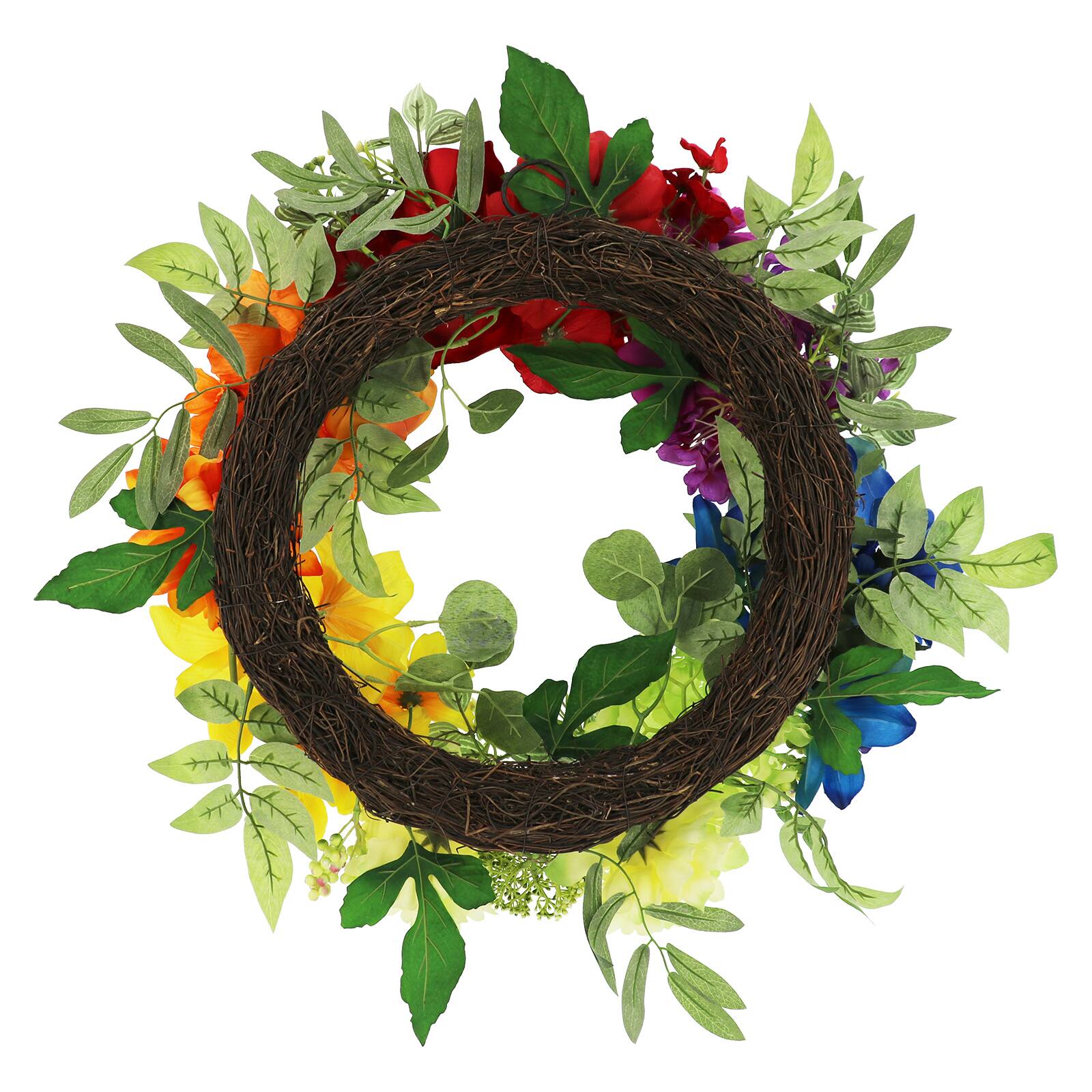 24&#x22; Multicolour Pride Flower Wreath by Celebrate It&#xAE;