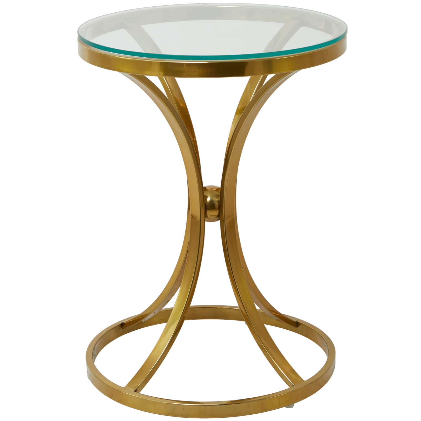 Gold Stainless Steel Contemporary Accent Table, 18" x 18" x 25"