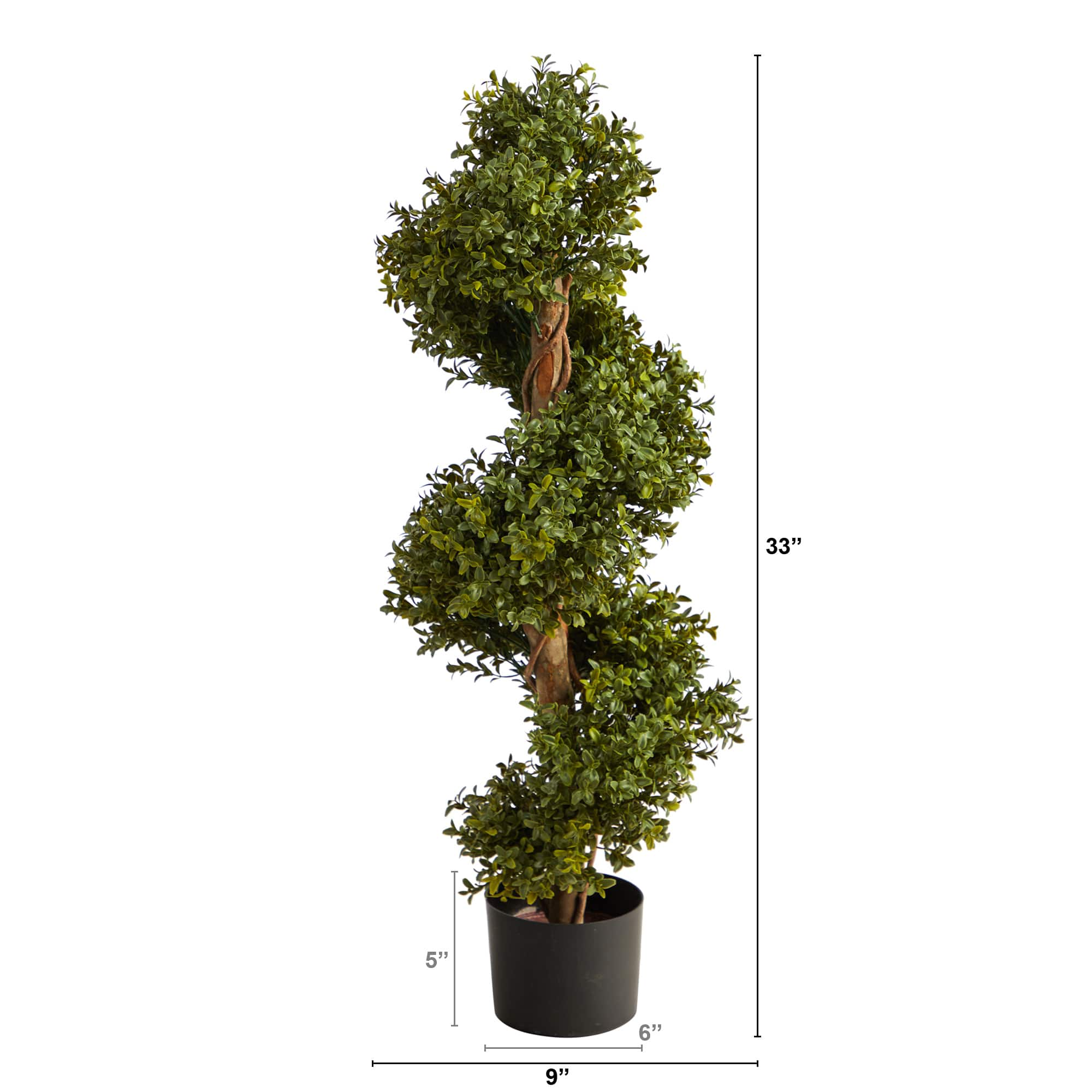 3ft. Potted UV Resistant Spiral Boxwood Topiary Tree