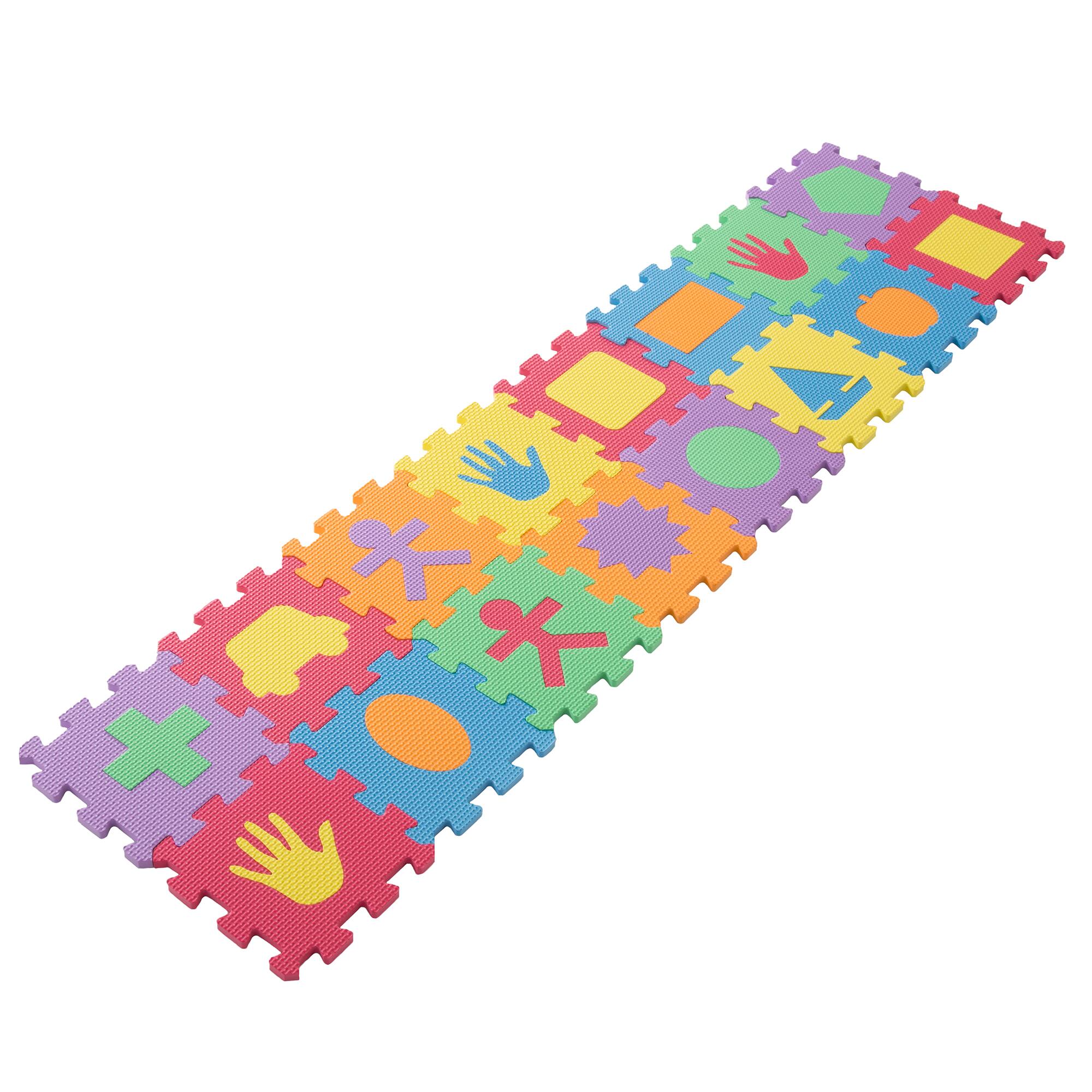 Toy Time Interlocking Foam Tile Play Mat with Shapes