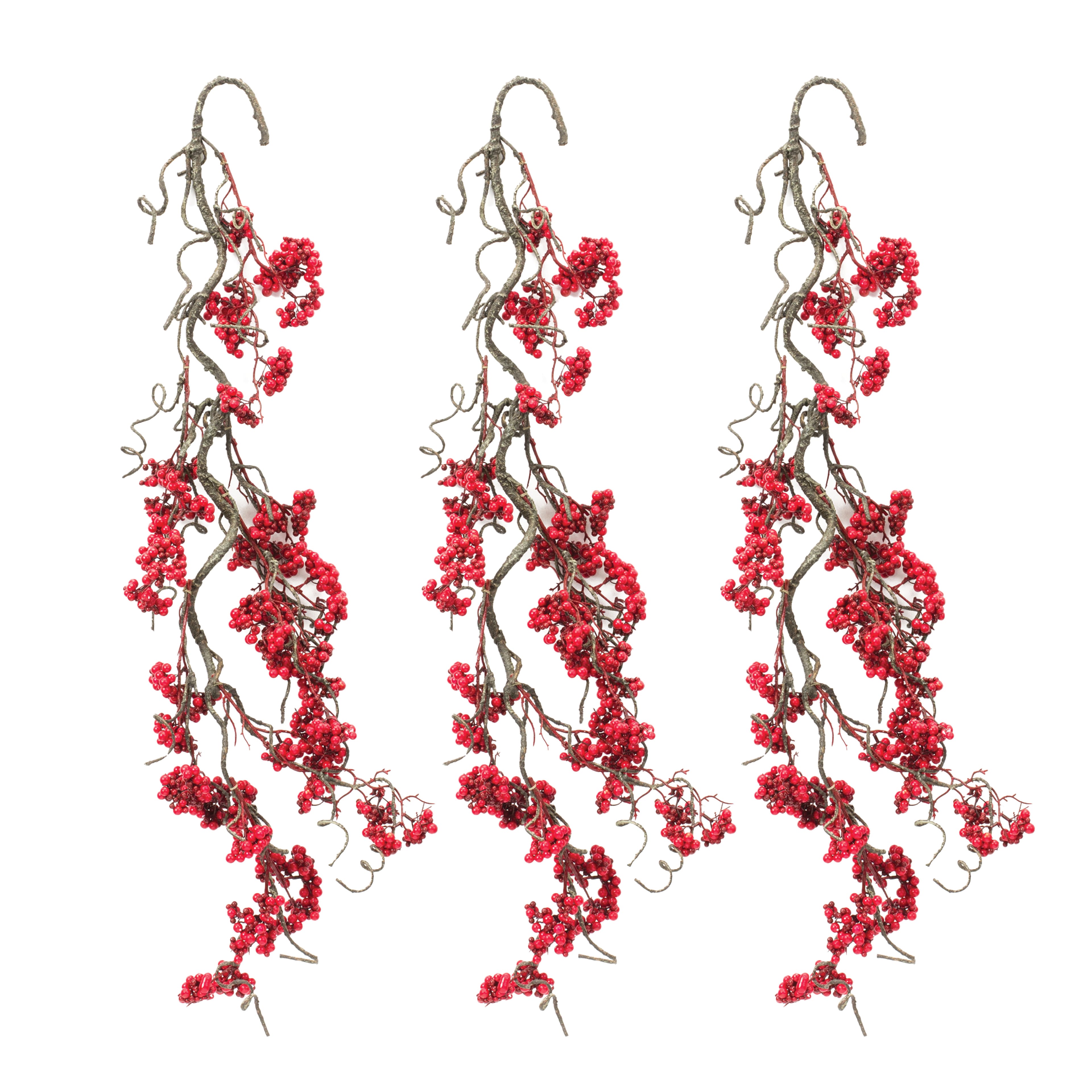 34&#x22; Christmas Berries Twig Garlands, 3ct.
