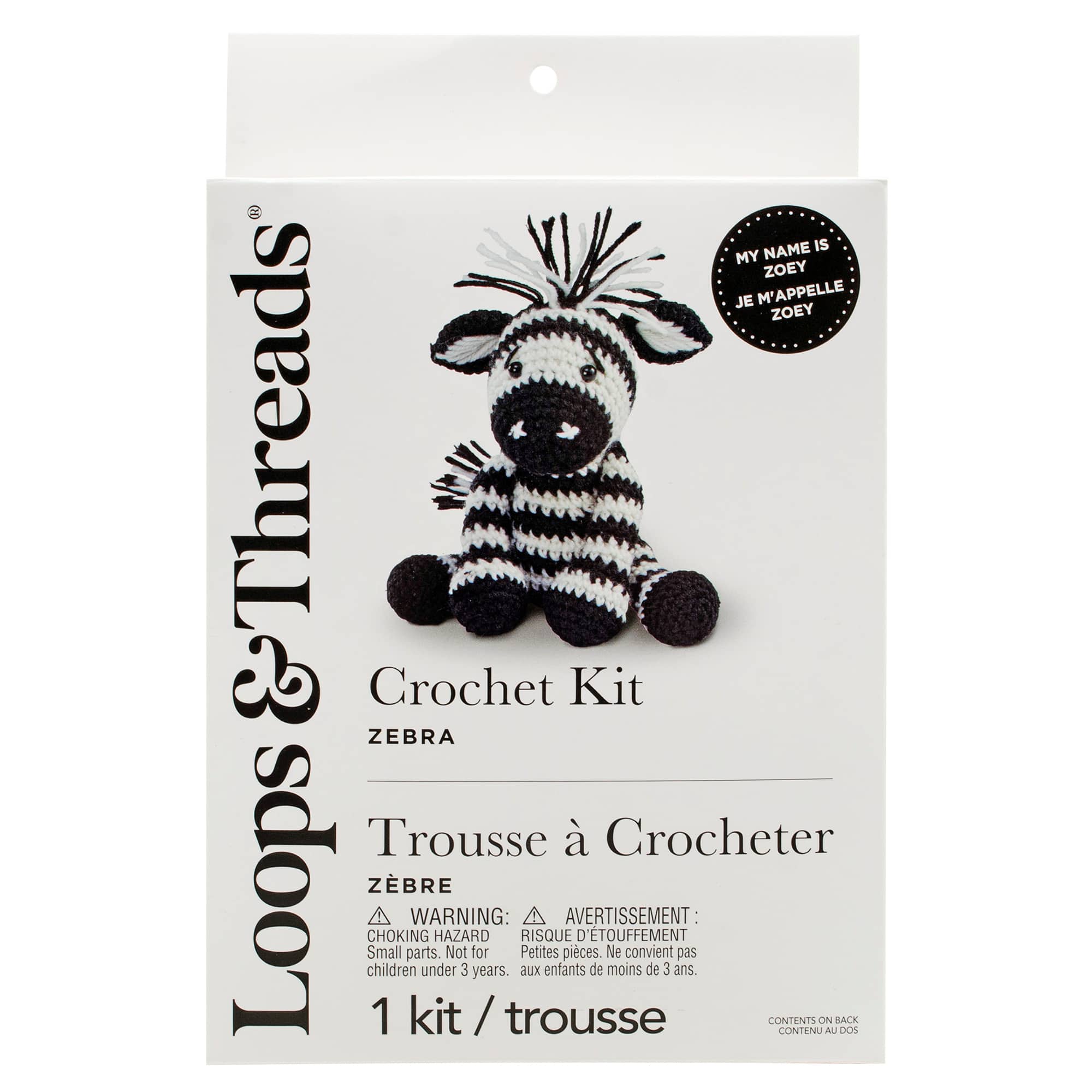 Intermediate Zebra Amigurumi Crochet Kit by Loops &#x26; Threads&#xAE;