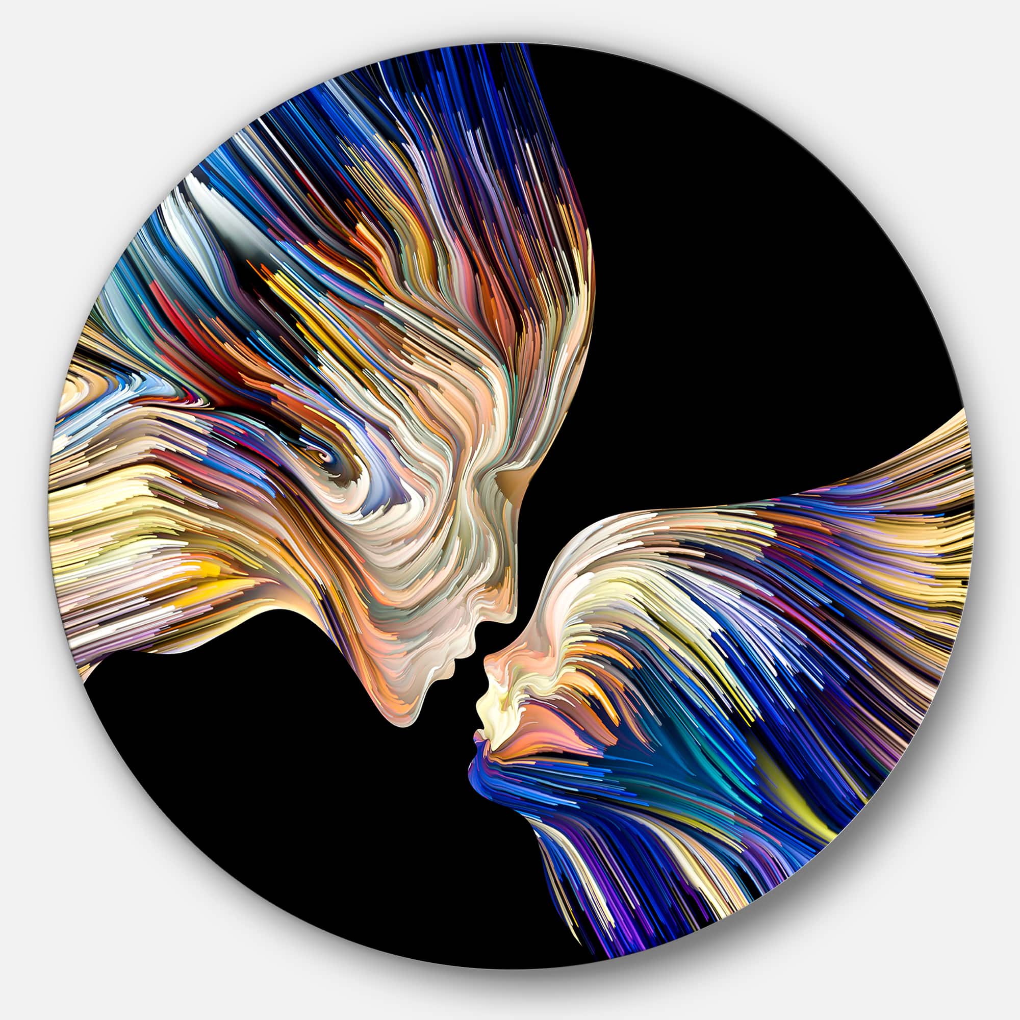 Designart - Metaphorical Mind Painting&#x27; Sensual Metal Circle Wall Art