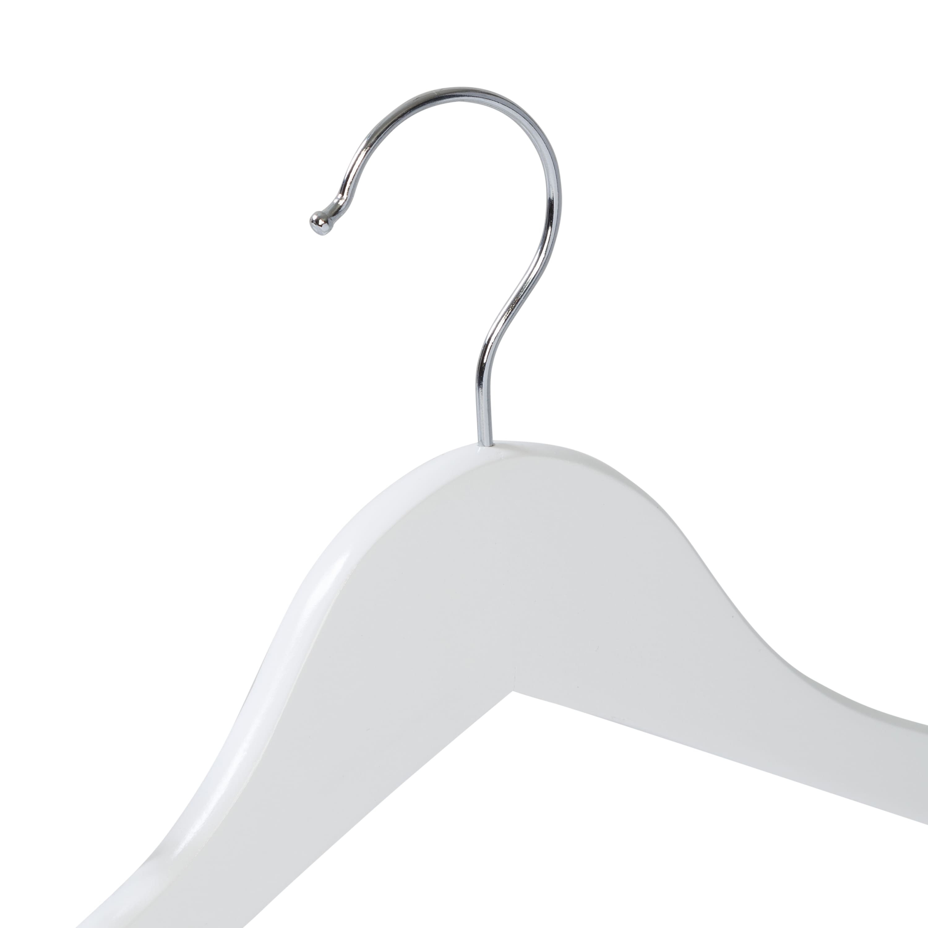 White Non-Slip Swivel Hook Wood Hangers, 24ct.