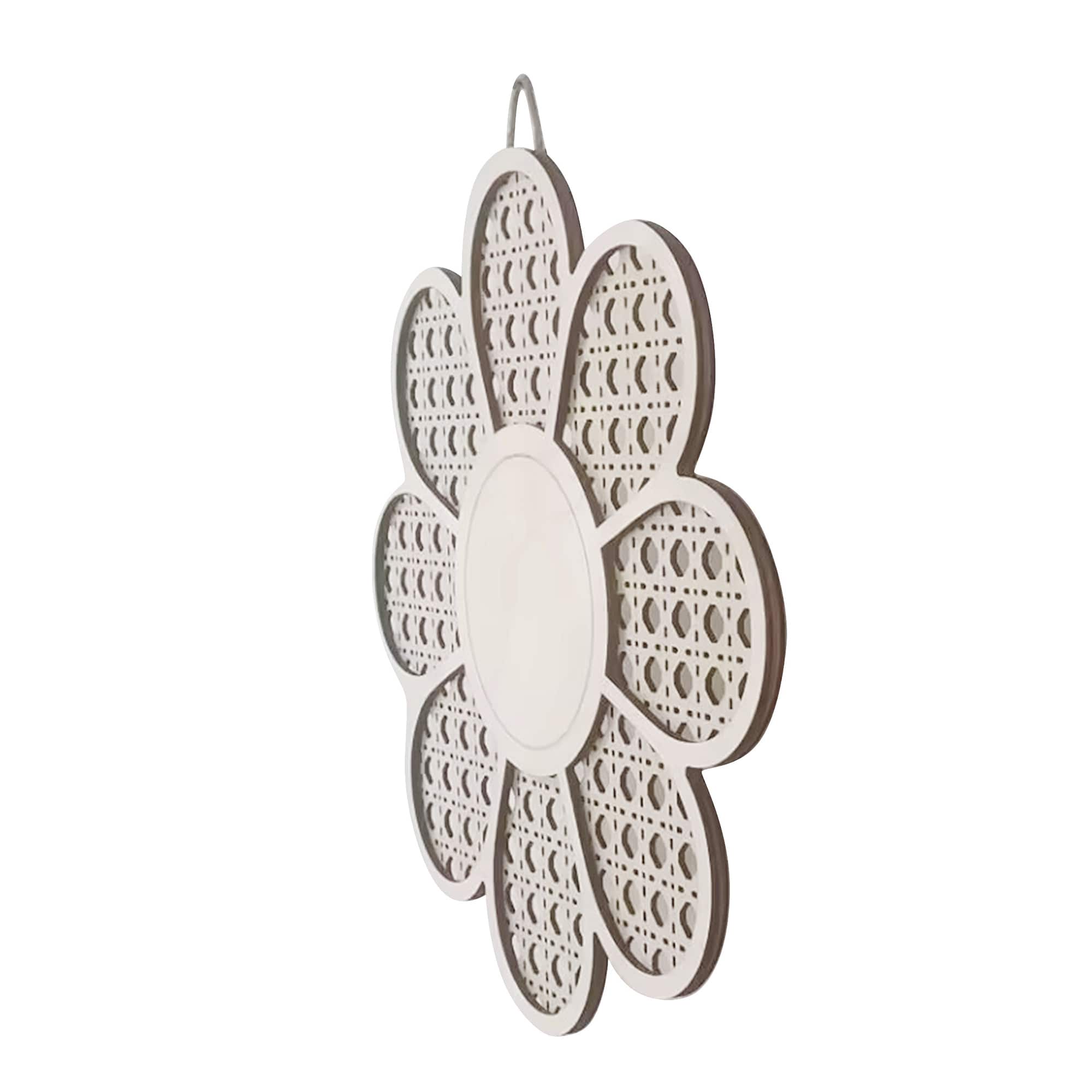 14&#x22; Plywood Rattan Flower Plaque by Make Market&#xAE;