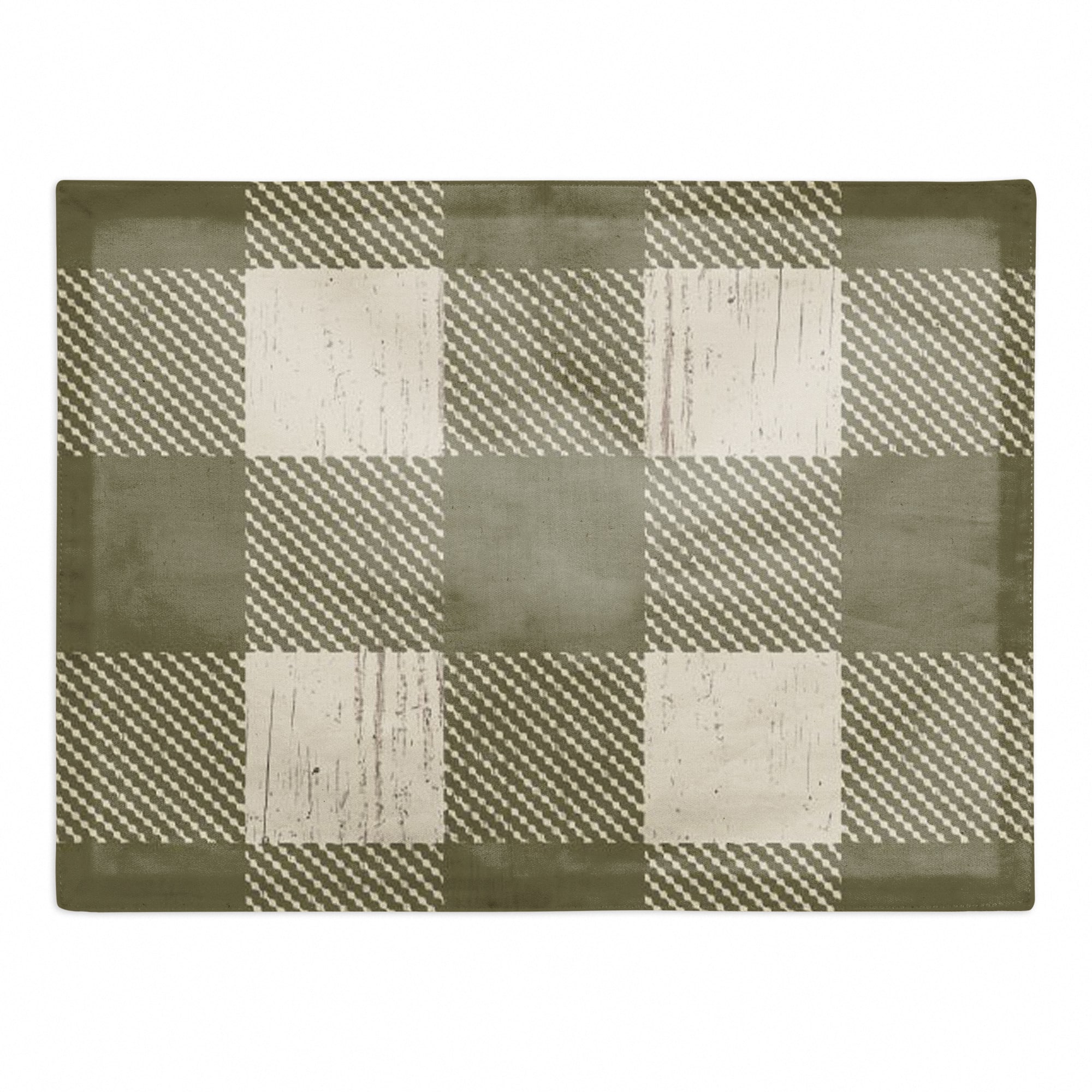 Green Buffalo Check Cotton Twill Placemat