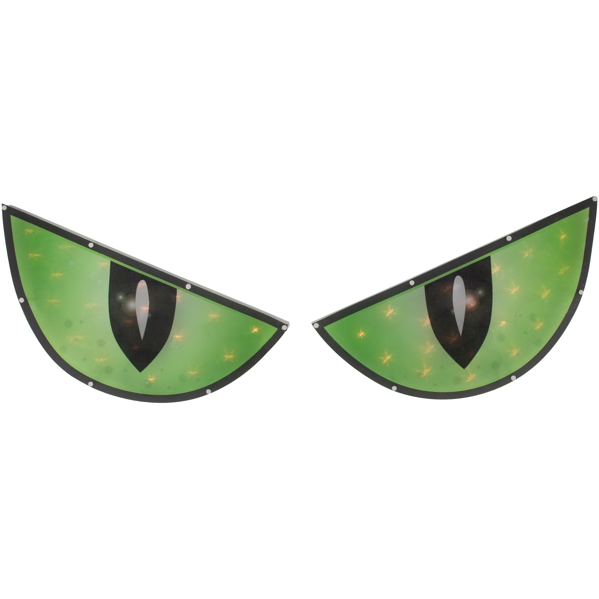 42&#x22; Lighted Green &#x26; Black Eyes Halloween Window Silhouette Decoration