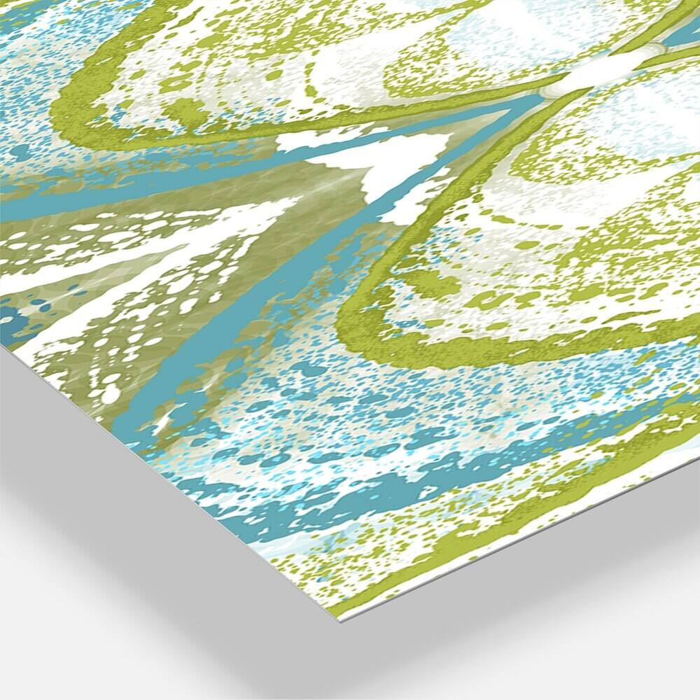 Designart Green Vision Oversized Mid-Century 3 Panel Wall Clock